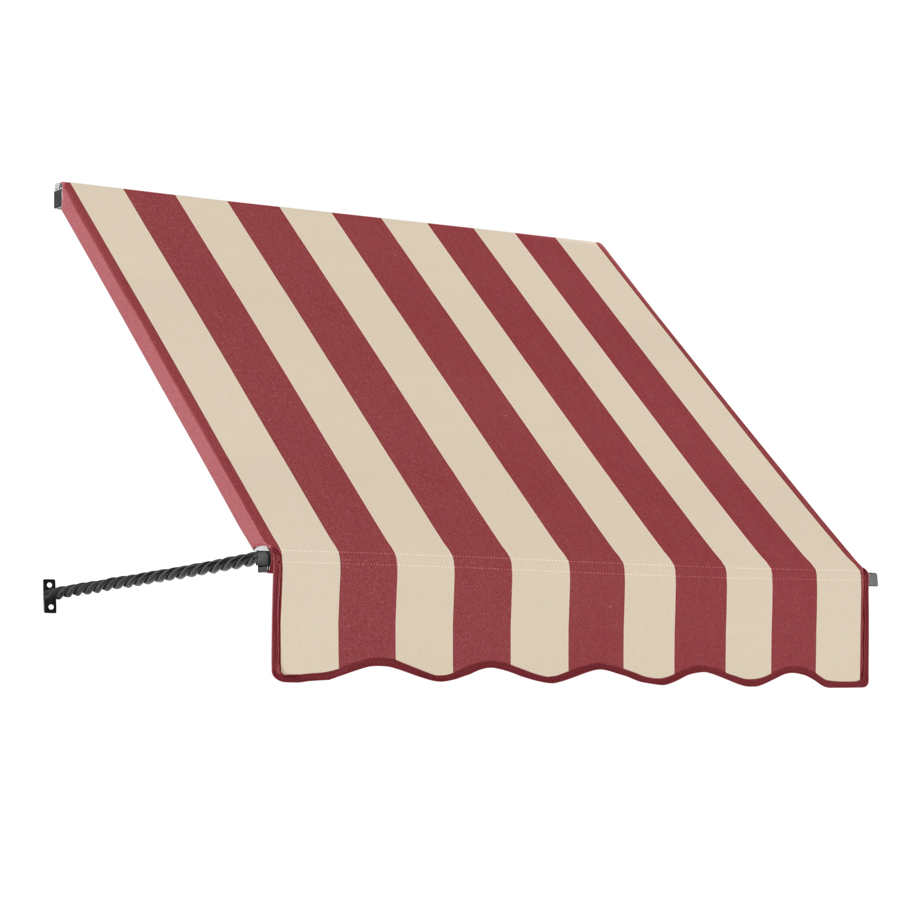 Awntech SANT22-L-3BT Santa Fe 40.5-in Wide x 24-in Projection x 31-in Height Fabric Burgundy/Tan Stripe Striped Fixed Window/Door Awning