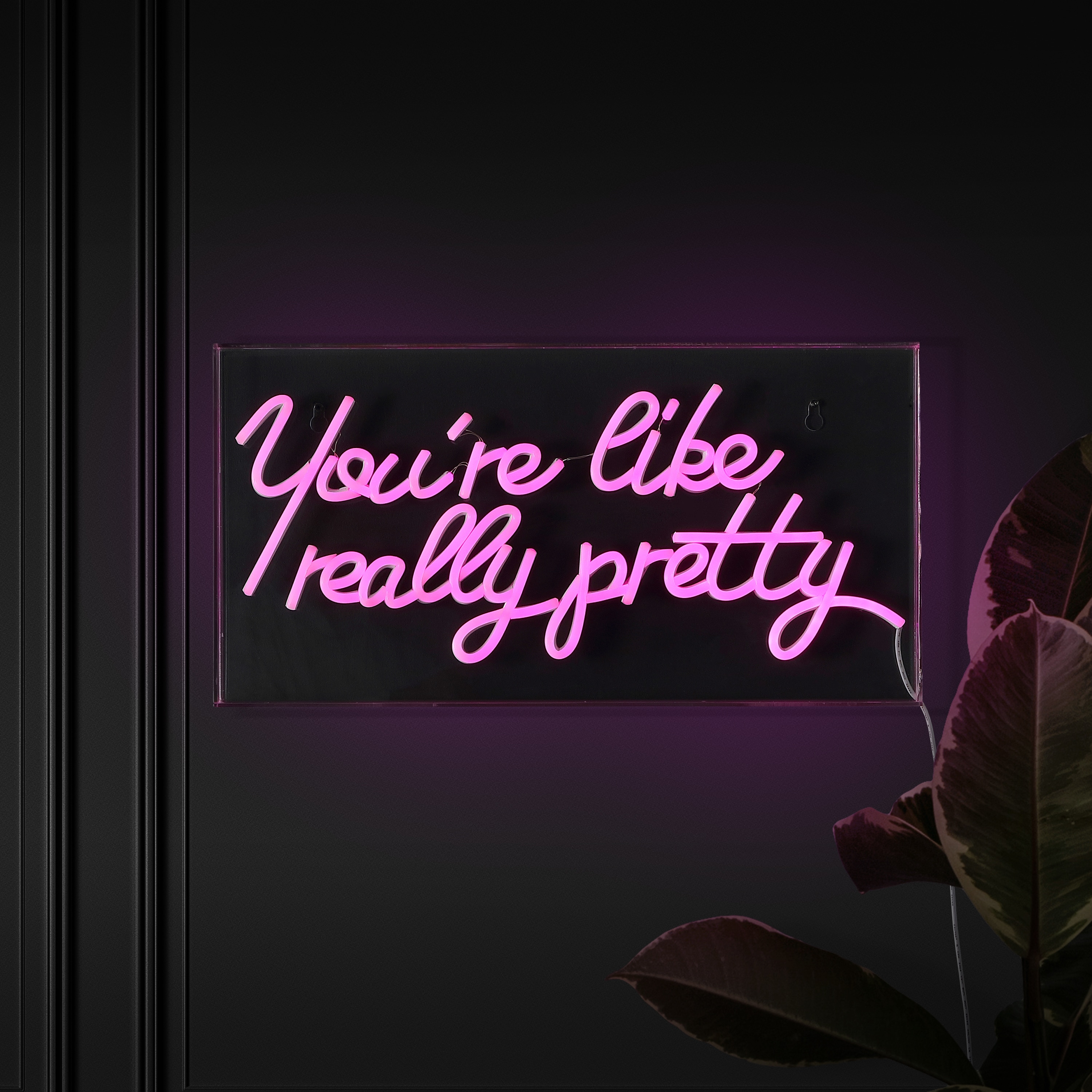 Pink Acrylic USB LED Neon Light Box Sign