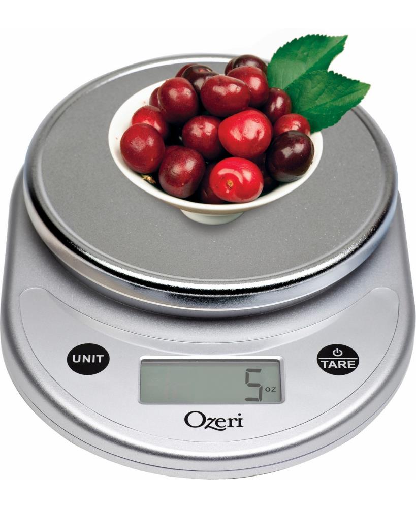 Ozeri Touch III 22 lbs (10 kg) Digital Kitchen Scale with Calorie Counter, Tempered Glass, Black