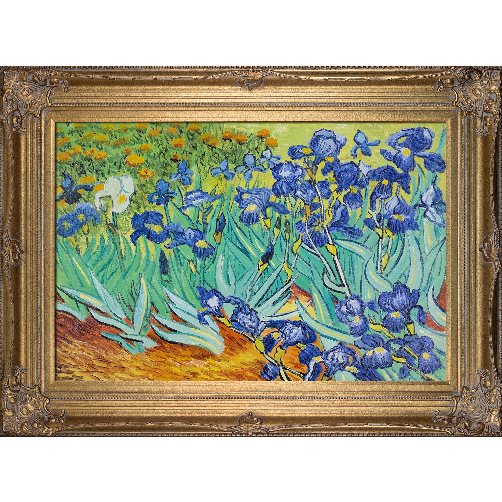 La Pastiche Irises Vincent Van Gogh Framed 34-in H x 46-in W Floral ...