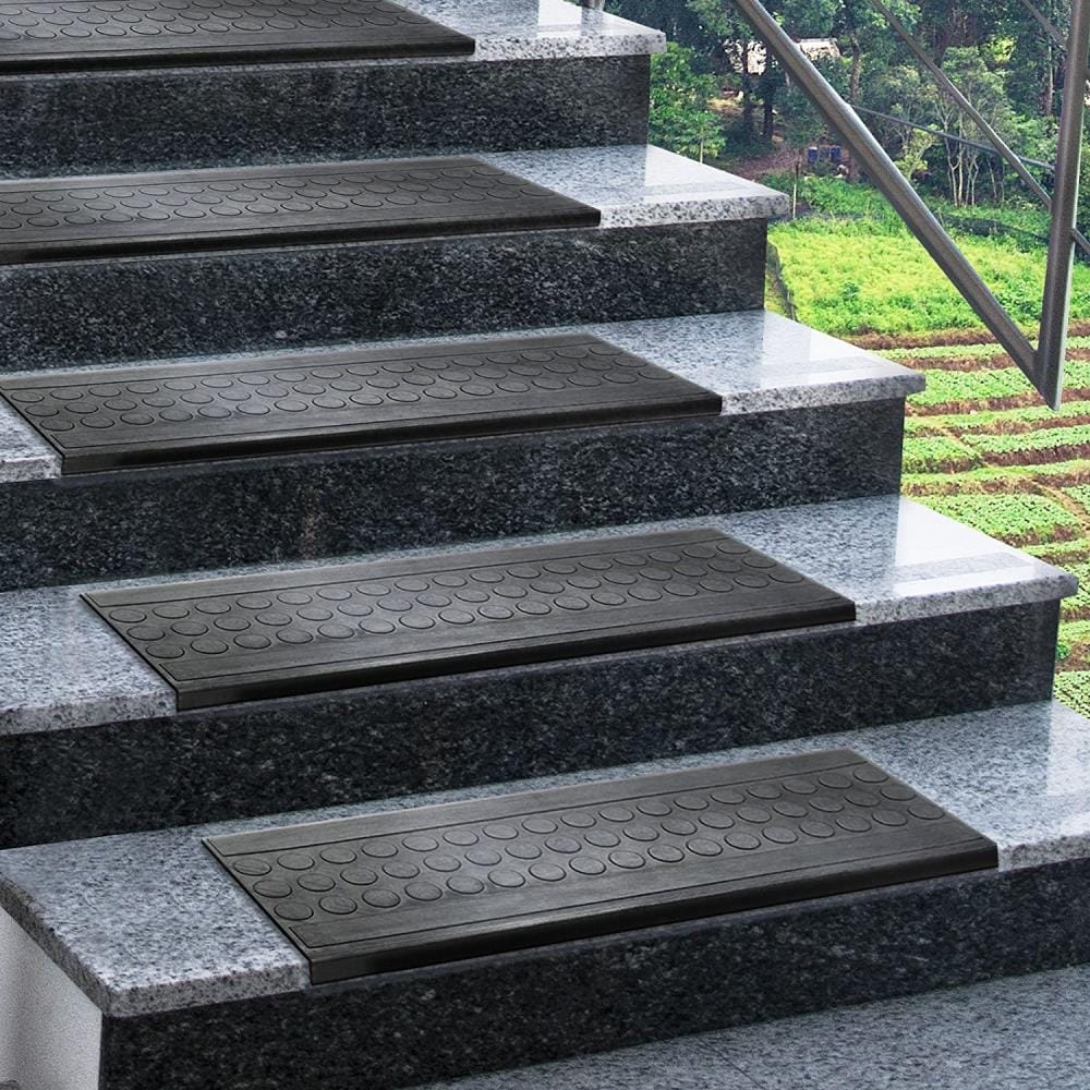 Envelor Anti-Slip Rubber Stair Treads - Non-Slip, Strong Grip - All-Weather  Safety Step Mats for High Traction - Indoor or Outdoor - Checker - 12 x  36, 6 Pack 