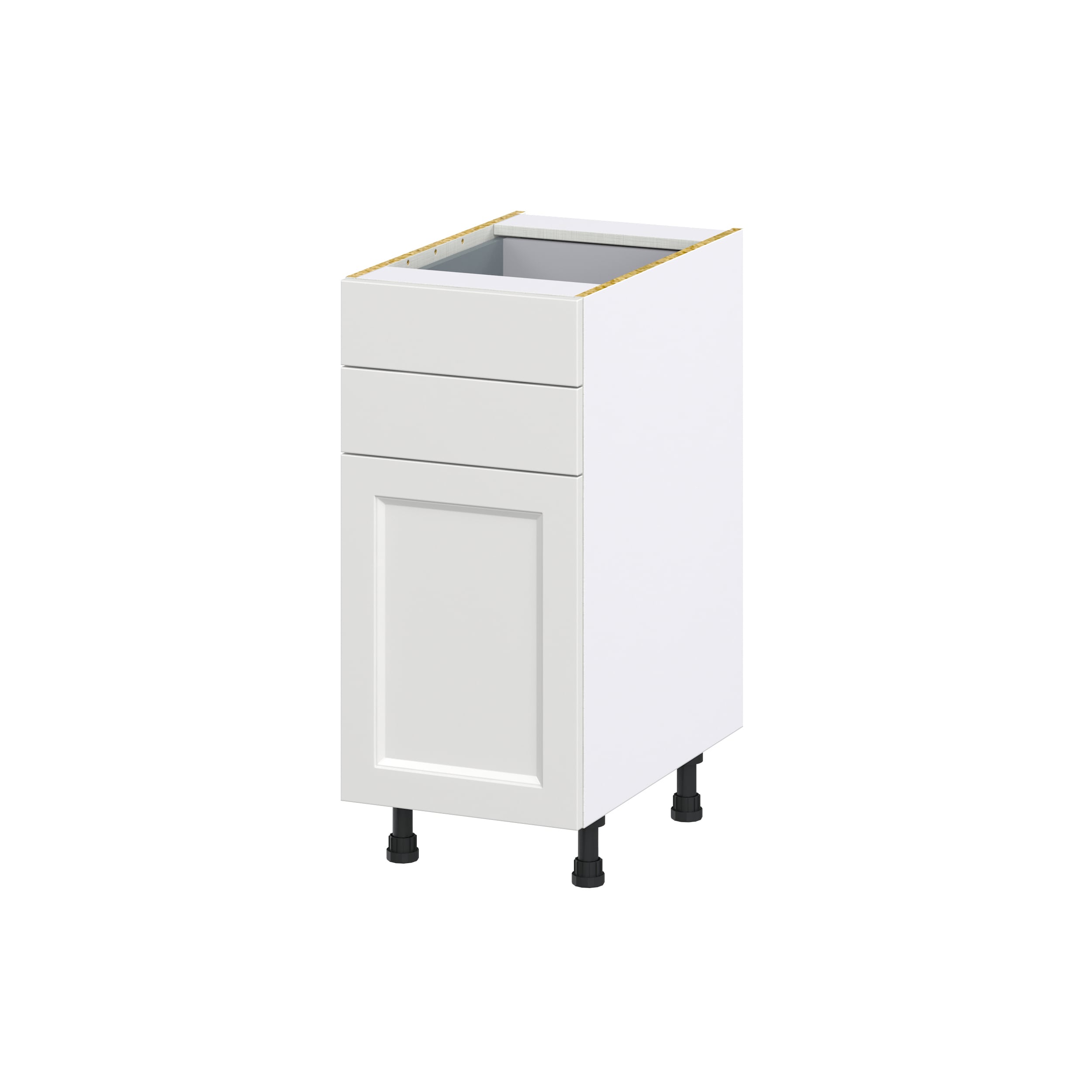 Hugo&Borg DSB15B(L/R)-RI Riviera 15-in W x 34.5-in H x 24-in D Bright White 2 -Drawers Base Fully assembled Cabinet (Recessed Panel Shaker)