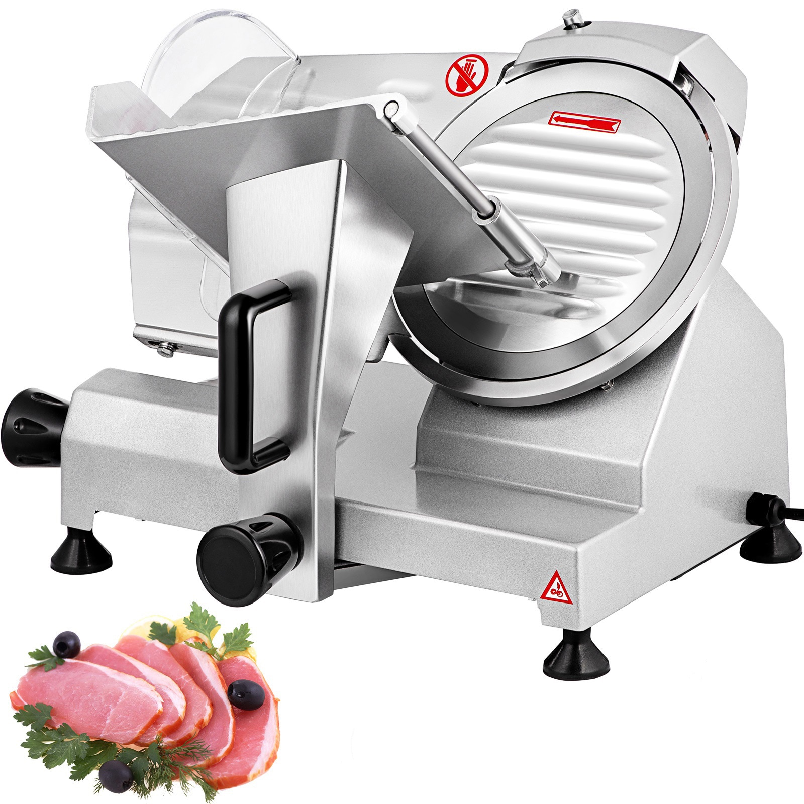 VEVOR SCSYDRQPJ24002501V1 8-IN 200 W Meat Slicer 350 -Speed Commercial/Residential Food slicer and Meat Slicer with Thickness Control ( Silver )