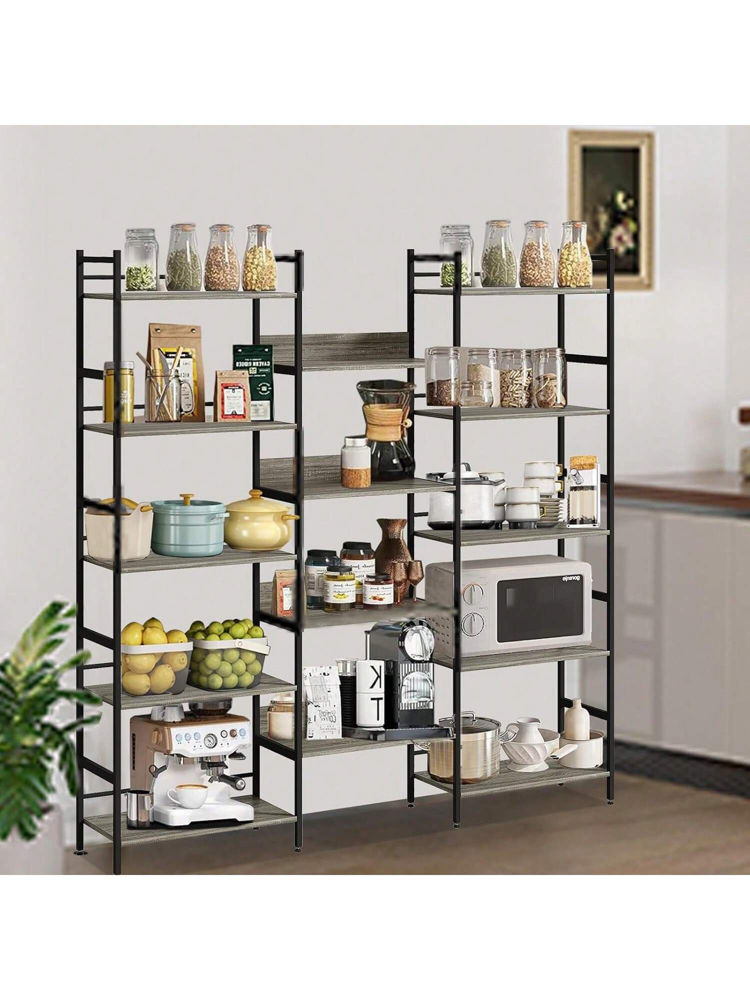 WhizMax BY02-PHO-16DVHB5A Room Type-Living Room Number of Shelves-5 Assembly Required-Yes Included Components Hardware Material Metal Mounting Type Floor Mount