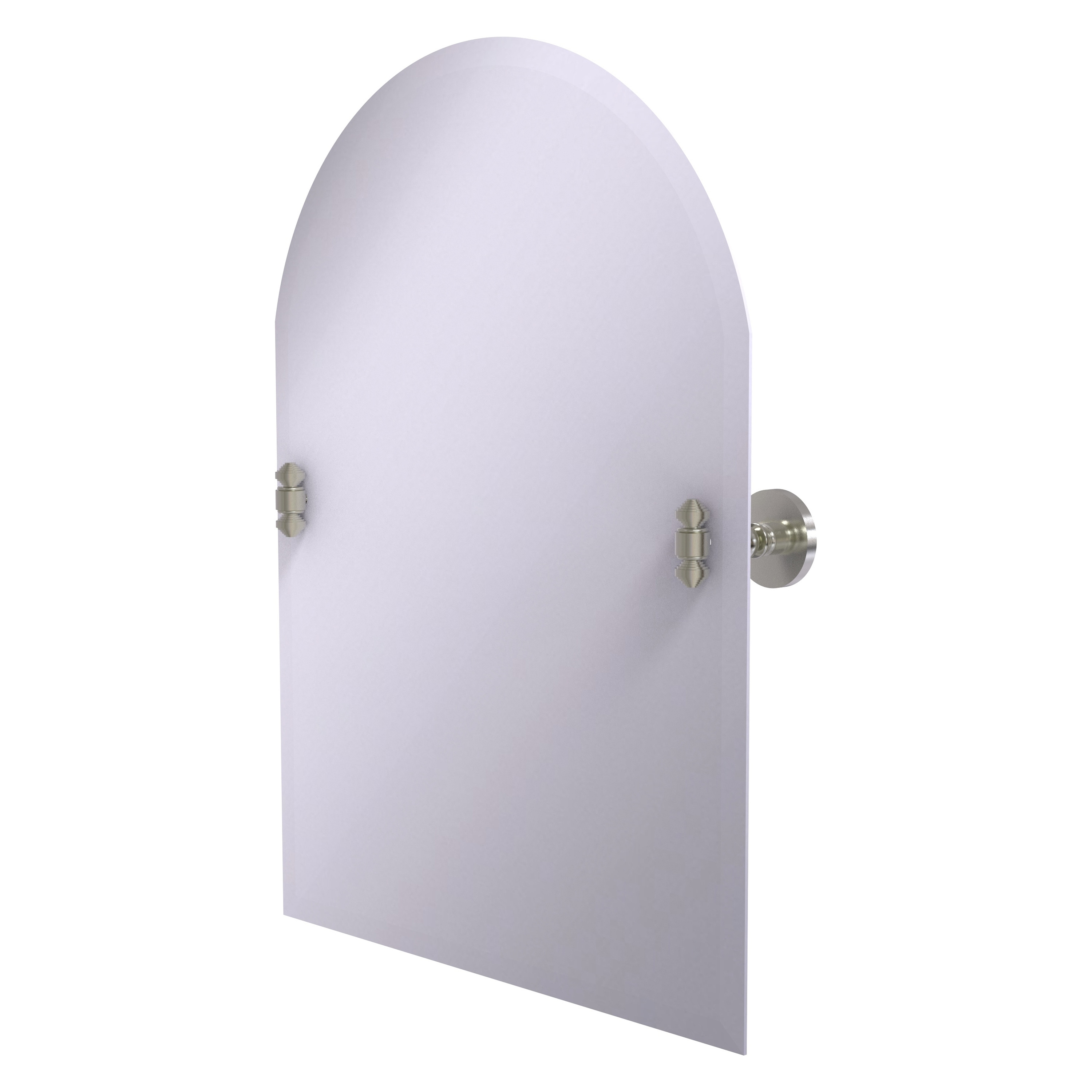 Allied Brass SB-94-SN Southbeach 21-Inches x 29-Inches Beveled Frameless Arch Tilting Bathroom Vanity Mirror ( Satin Nickel )