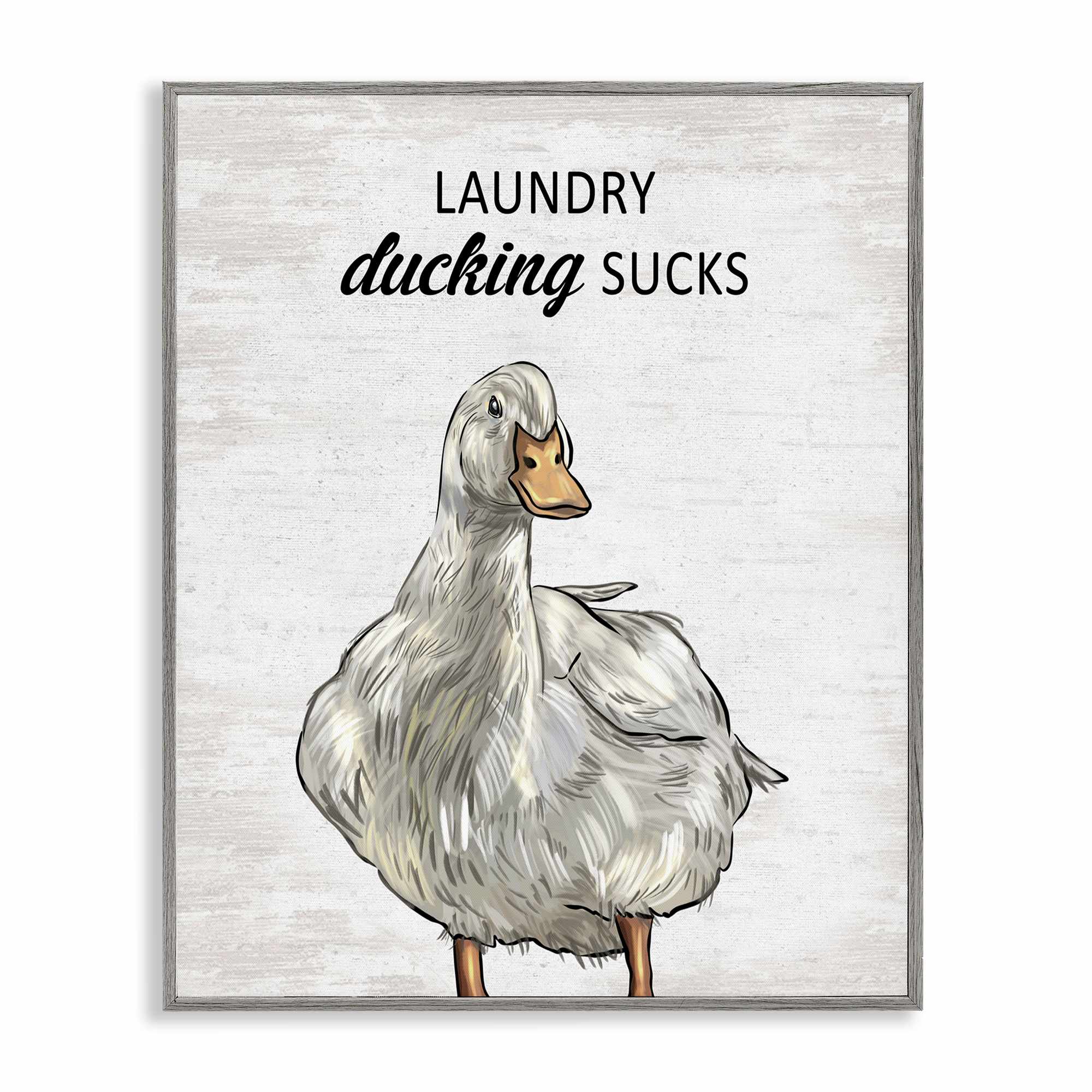 Stupell Industries  Sassy Laundry Duck Gray Framed Giclee Art By Lettered and Lined 16 x 20