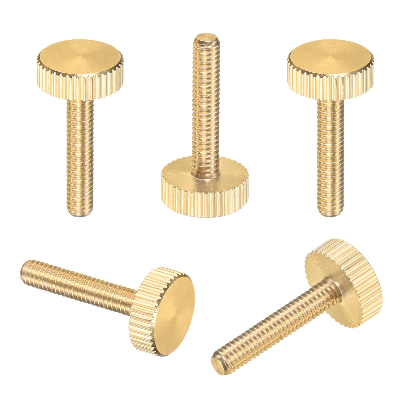 Unique Bargains 5-Pack Knurled Thumb Screws M4x20mm Solid Brass Flat ...