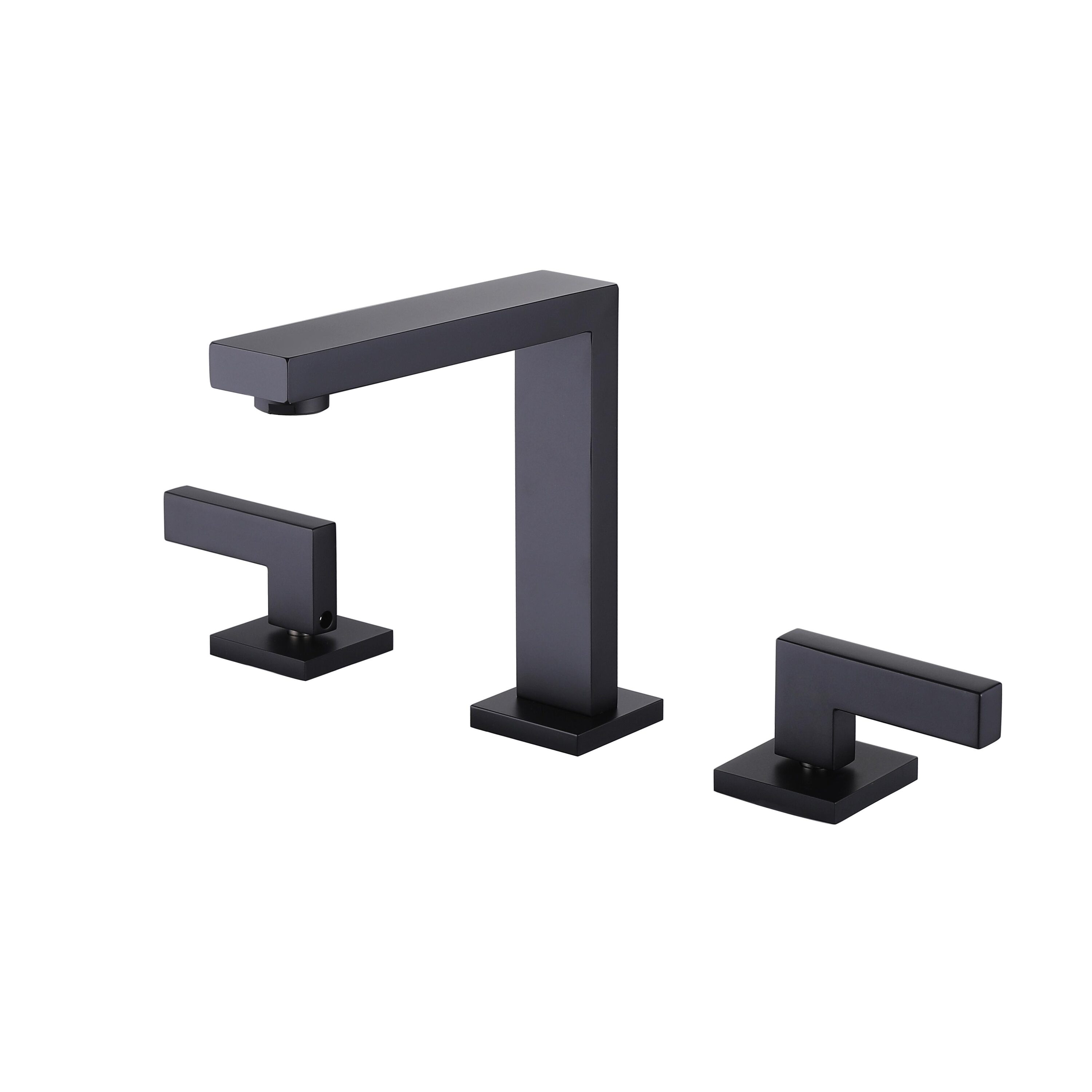 Royal Guard LBSFLYJ0027 Matte Black Widespread 2-handle WaterSense Mid-arc Commercial/Residential Handle Bathroom Sink Faucet with Drain