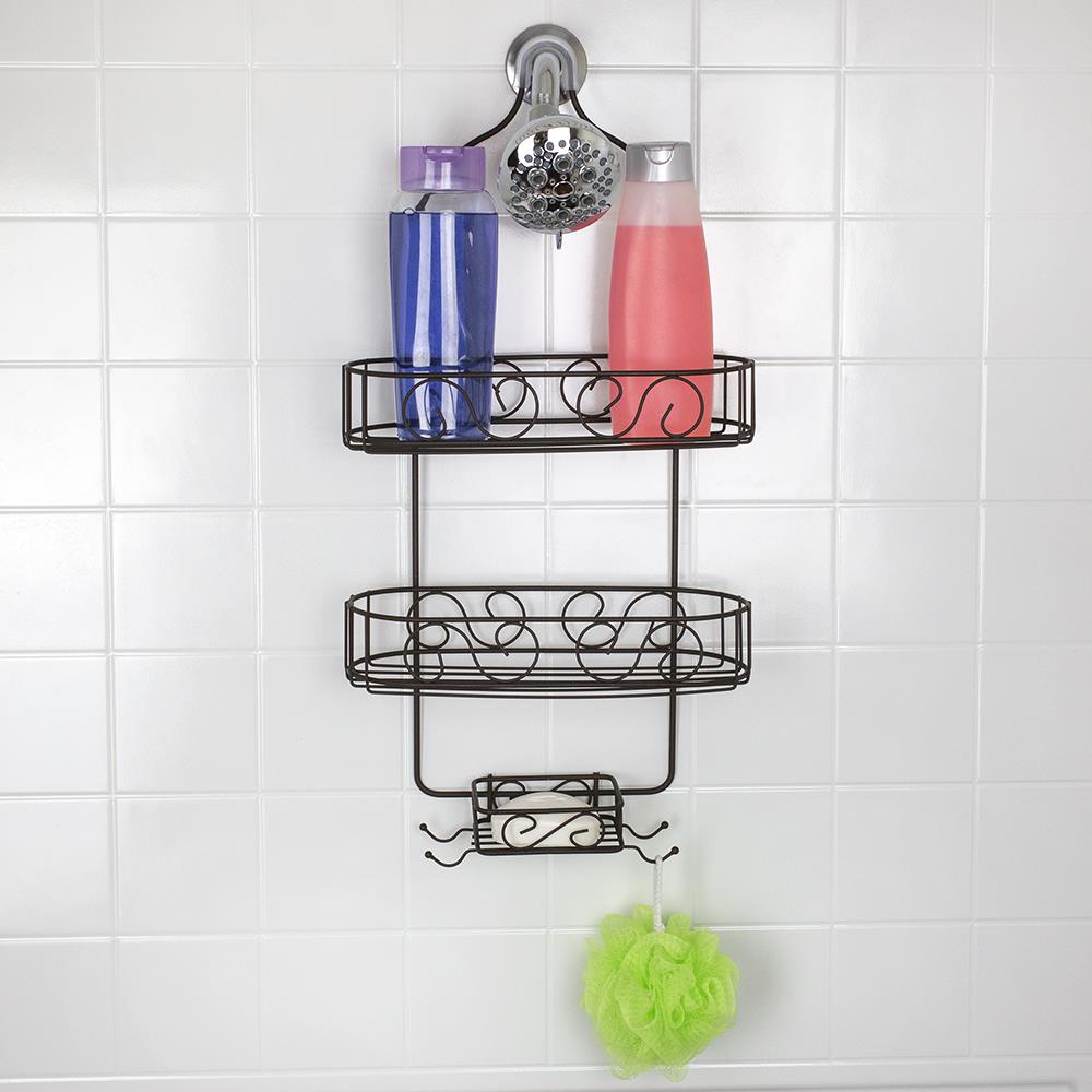 Home Basics Clear Plastic 2-Shelf Hanging Shower Caddy 10.45-in x 8.42-in x  7.37-in in the Bathtub & Shower Caddies department at