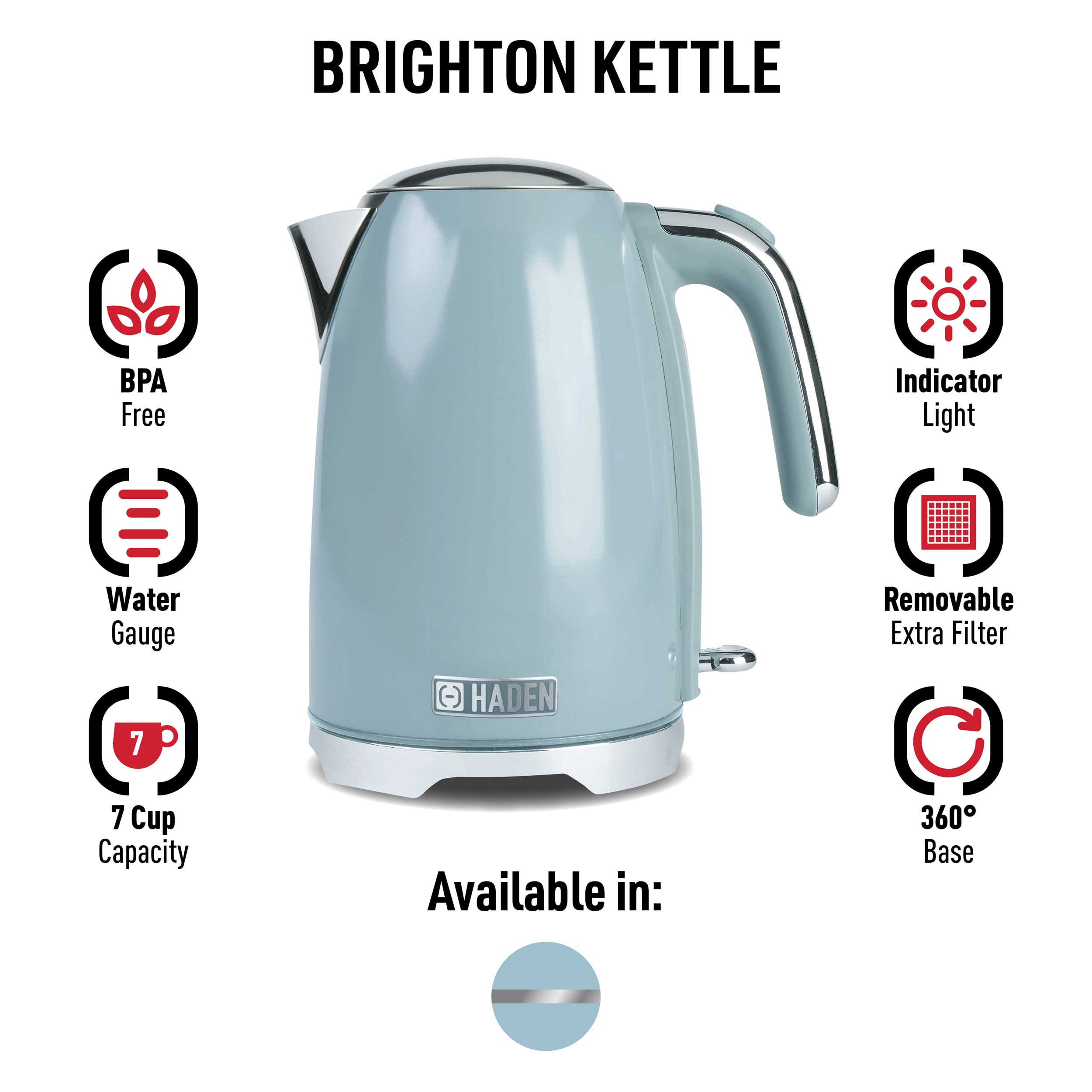 Galanz Blue 7-Cup Cordless Electric Kettle in the Water Boilers & Kettles  department at