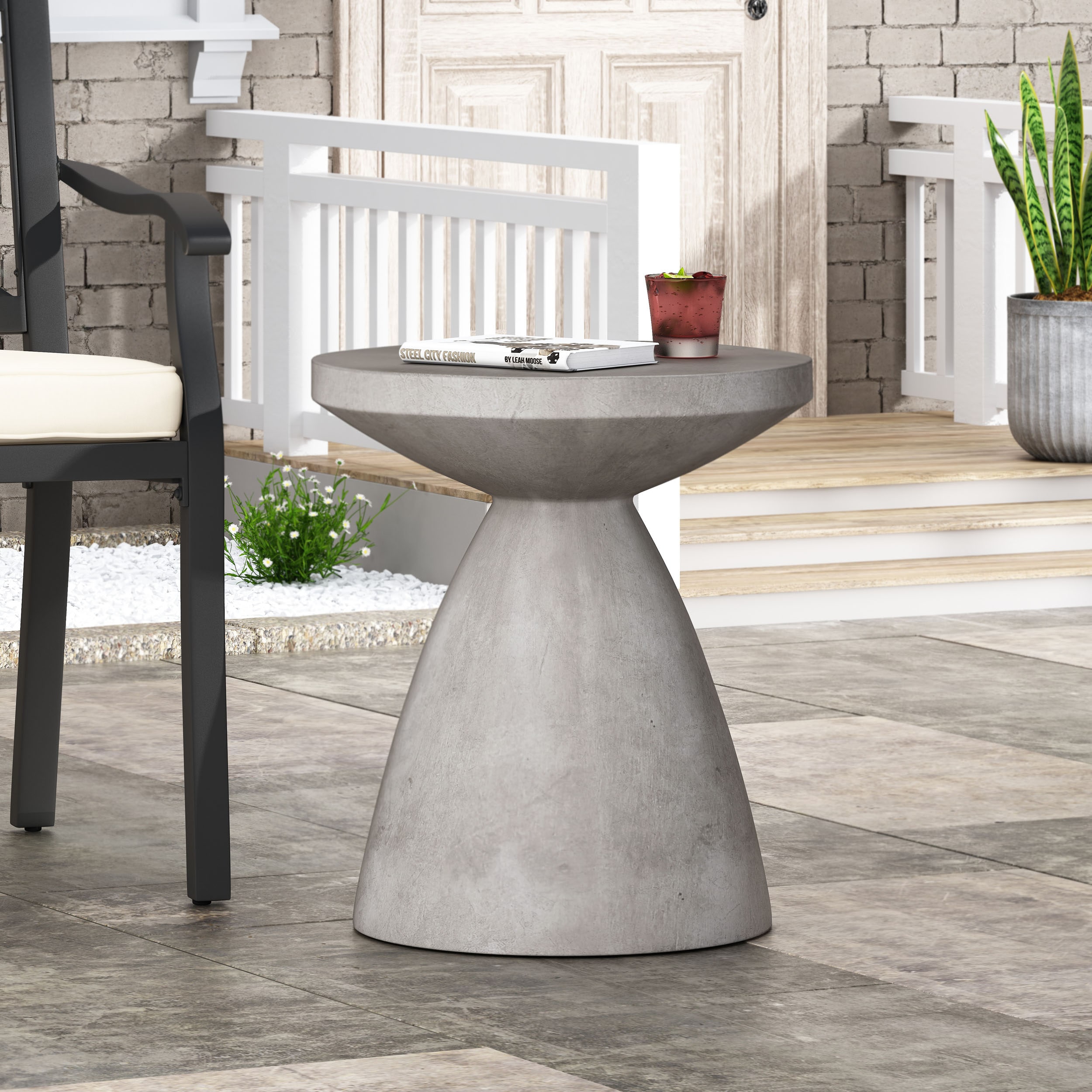 Christopher Knight Home 316261 Outdoor Lightweight Concrete Side Table