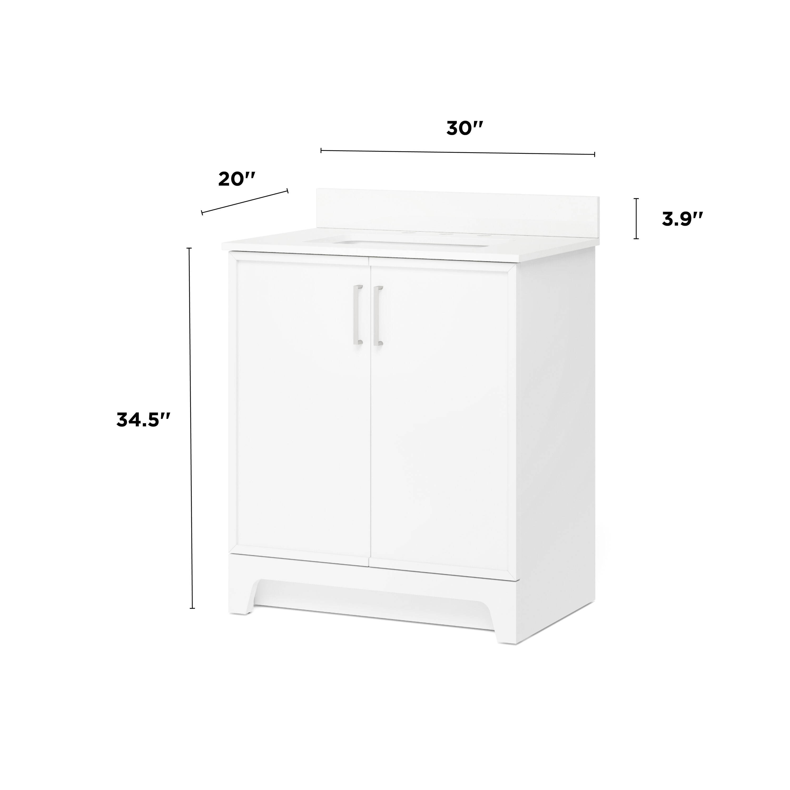 Style Selections Madix 36-in White Undermount Single Sink Bathroom Vanity  with White Engineered Stone Top in the Bathroom Vanities with Tops  department at