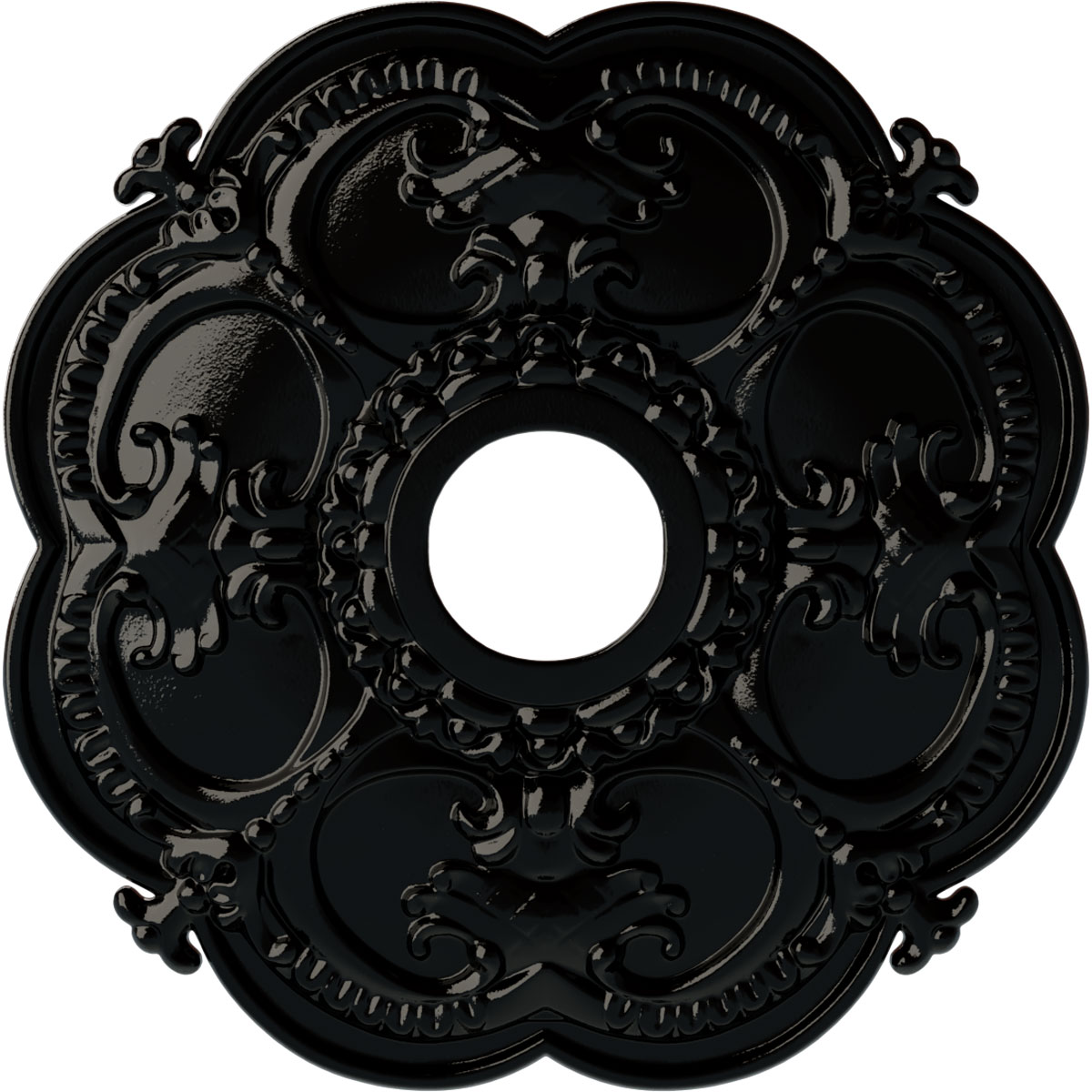 Ekena Millwork CM17ROBPS Rotherham 18-in W x 18-in L Painted Black Pearl Polyurethane Whole Ceiling Medallion