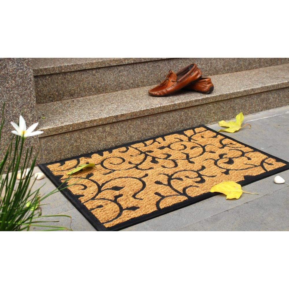 Flowers Resist Dirt Doormat Rug Indoor Outdoor Rubber Area Rugs