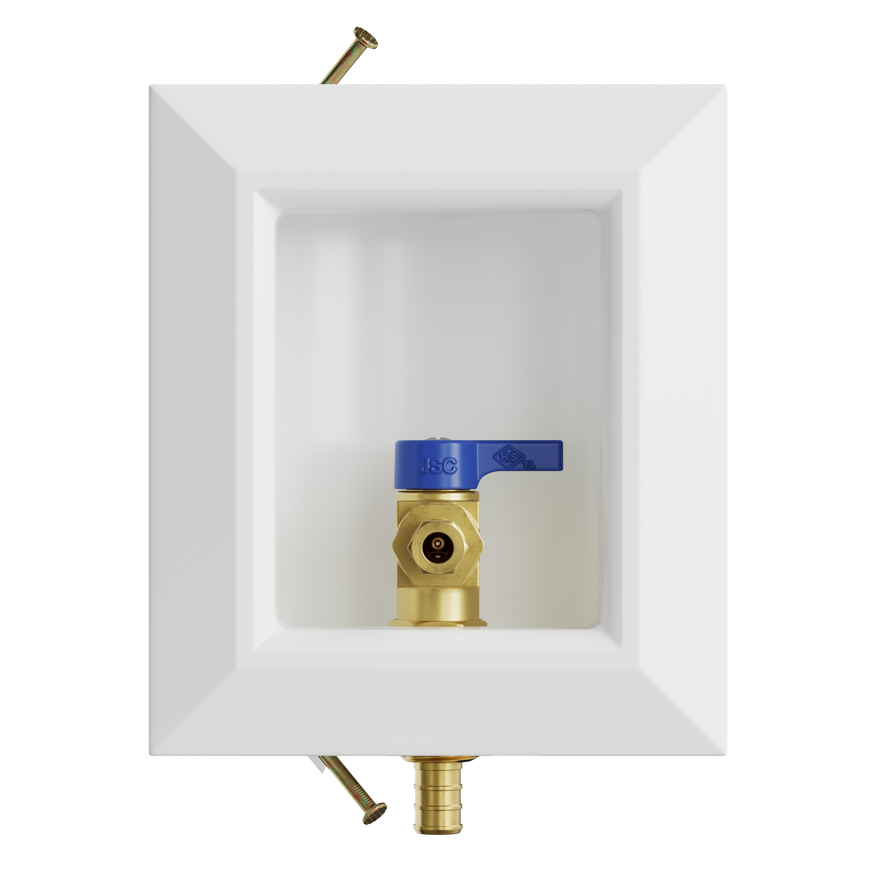 Jones Stephens B05913LF Quarter turn ball valve PEX Ice maker Outlet Box