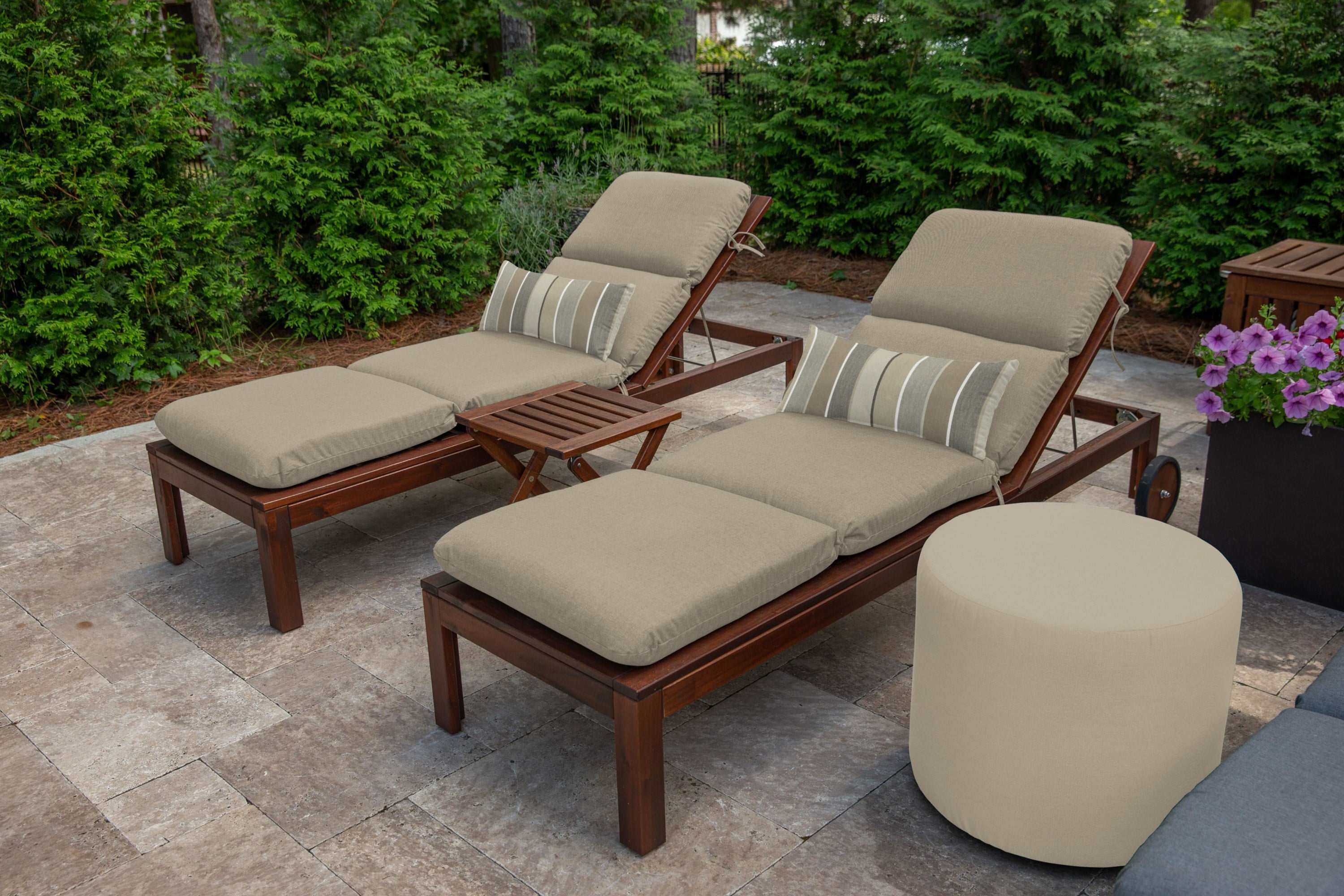 Milano Char Stripe Sunbrella Rectangular Outdoor Lumbar Pillow