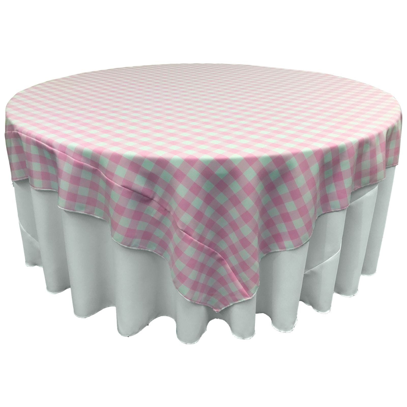 Slickblue Kitchen Dining Room Gingham Checkered Polyester Reversible Table Cover for Square or Round Table Multiple Color and Size Options
