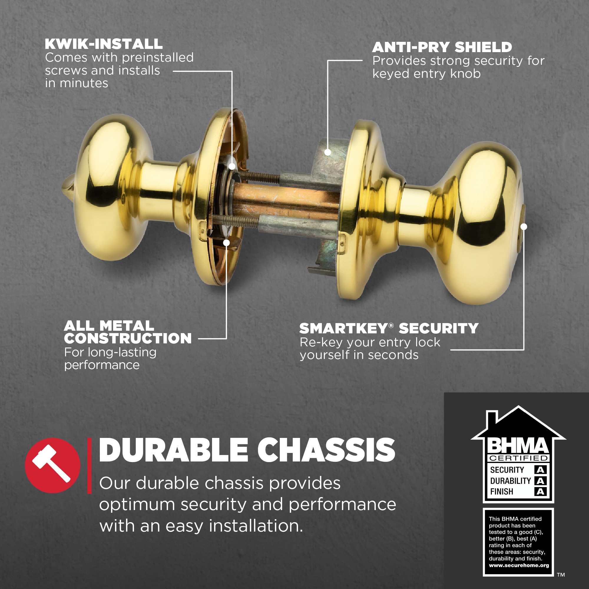 Kwikset Signature Series 740J 3 SMT CP K4 Door-Knobs - View #3