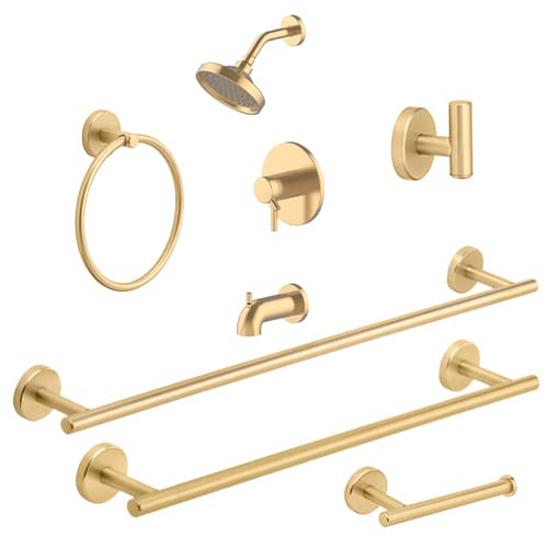 allen + roth Harlow Gold Wall Mount Single Post Toilet Paper