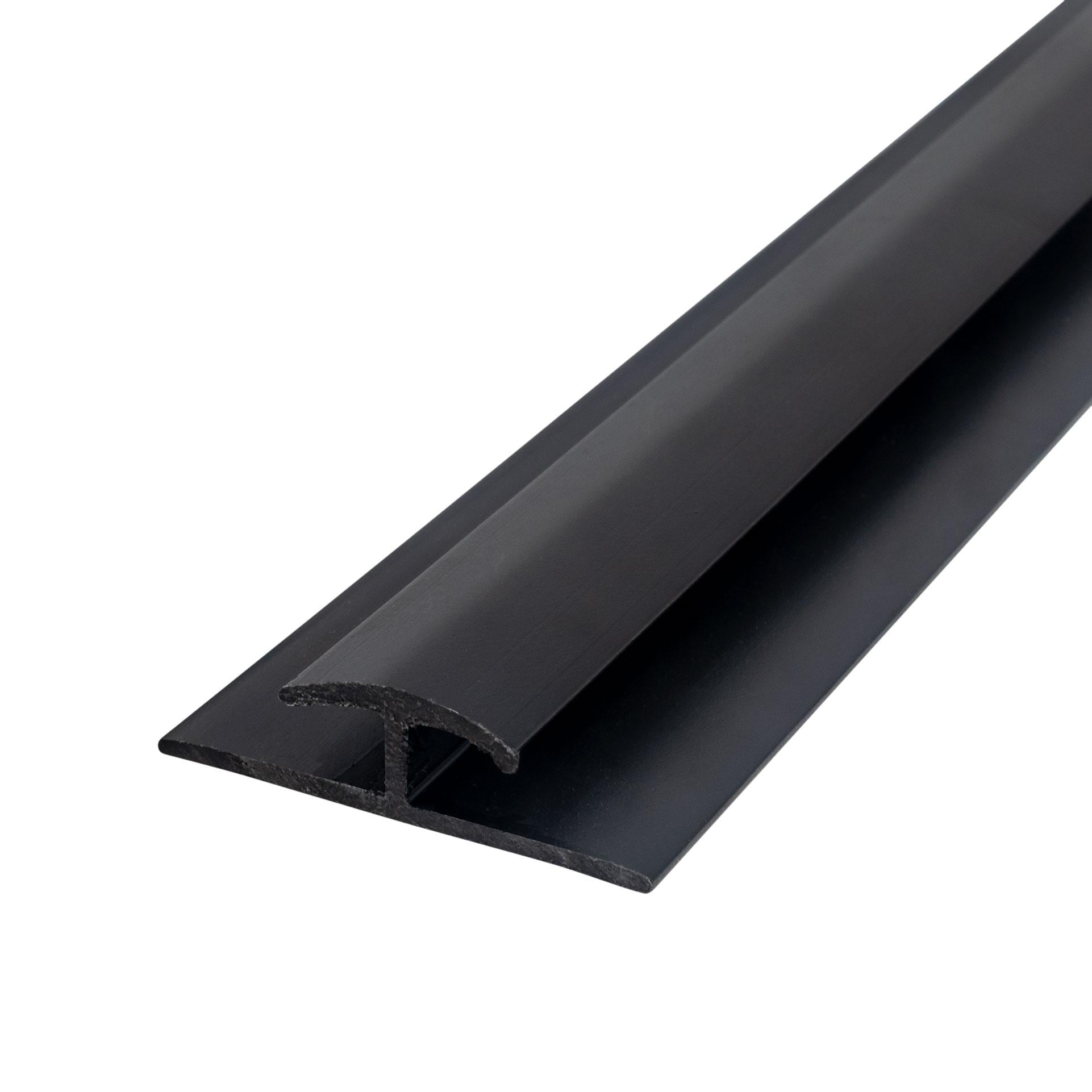 Outwater 3P1.27.01625 H Channel Fits Material 3/16-in Thick Black Styrene Divider Moulding 46-in Length (Pack of 2)