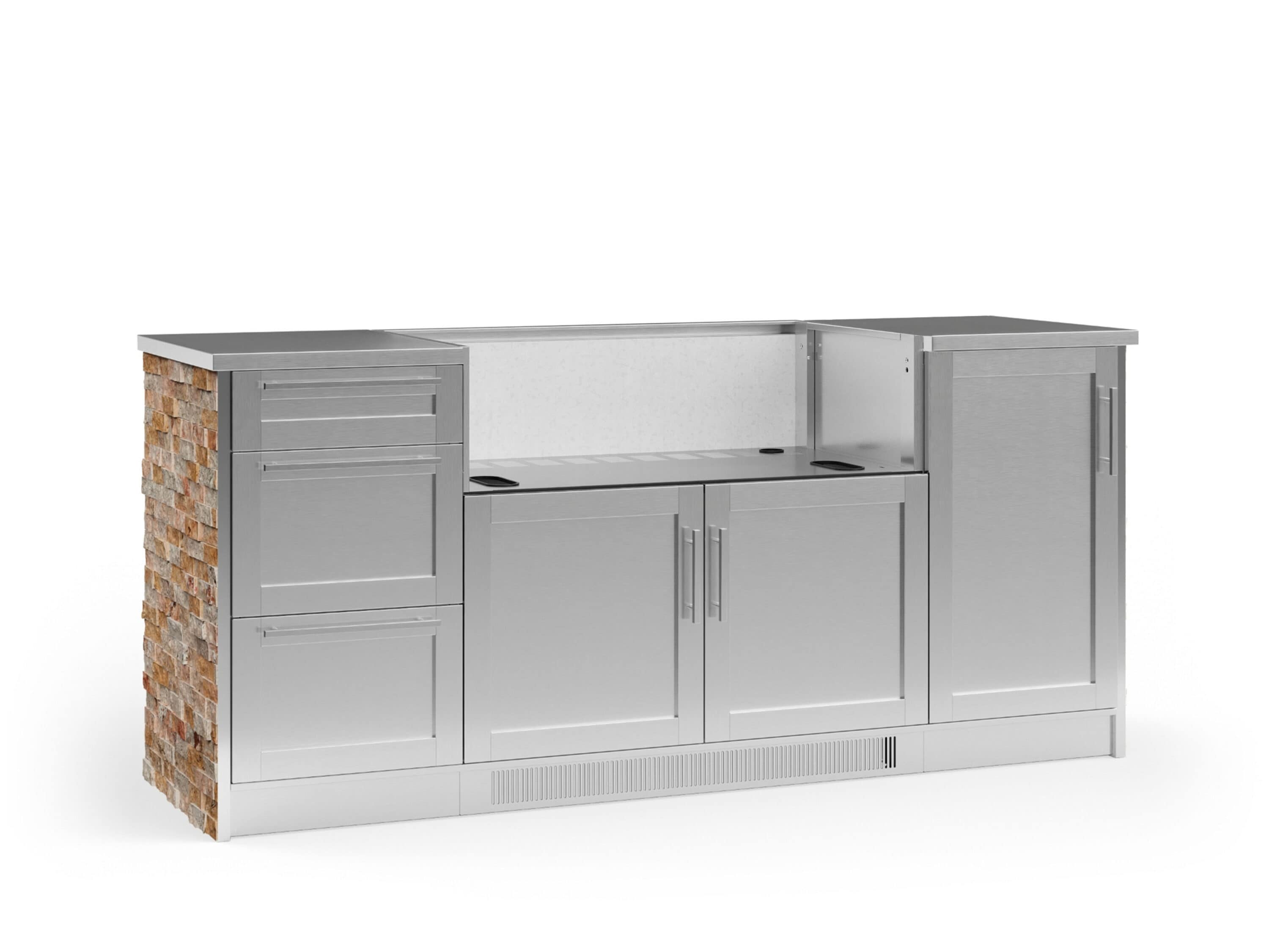 NewAge Products 68335 Signature Series Stainless Steel 8 -Piece 79.16-in W x 25.5-in D x 37-in H Modular Outdoor Kitchen Set