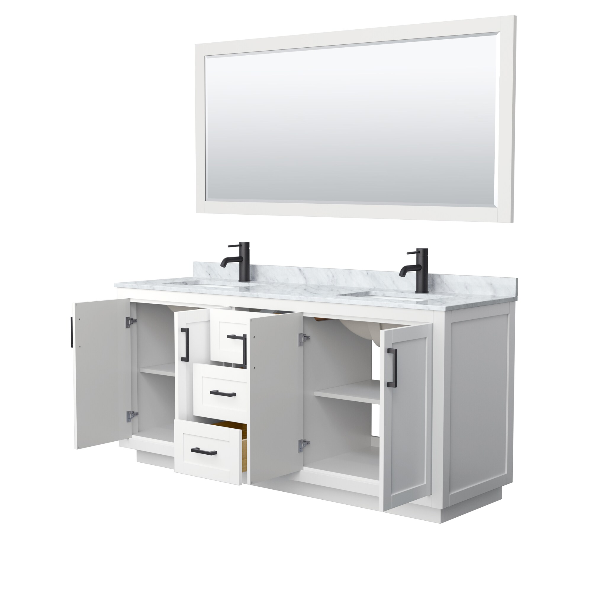Wyndham Collection WCF292972DWBCMUNSM70 Bath-Vanity-Combo - View #3