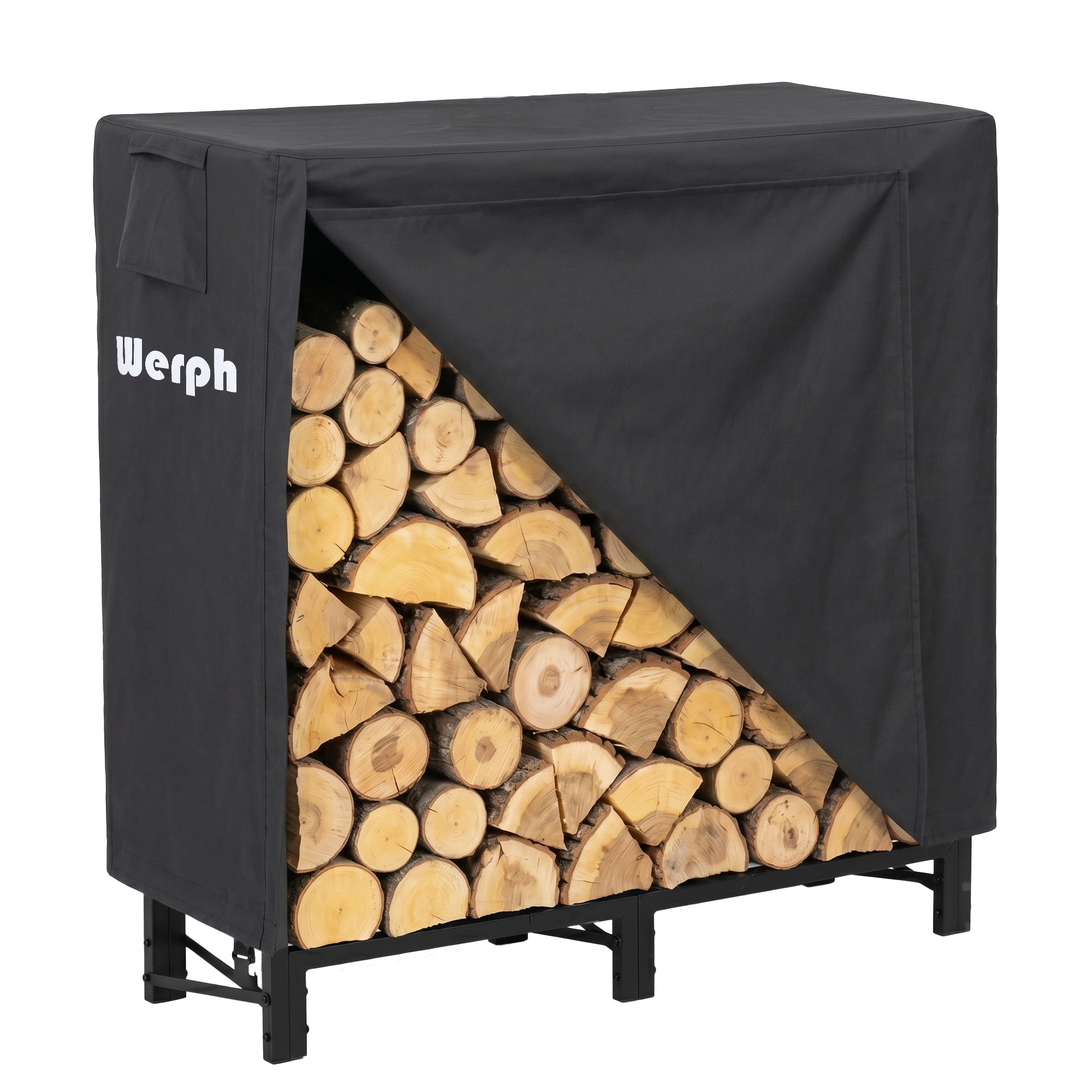 Werph - 48-in x 48-in x 14-in Steel Covered firewood rack