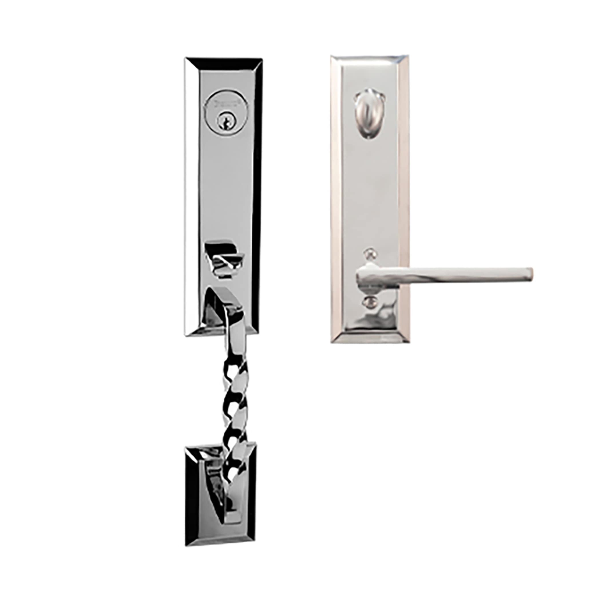 Delaney Hardware BV915003939L Bravura Polished Chrome Exterior Single-cylinder deadbolt Keyed entry door knob Single pack