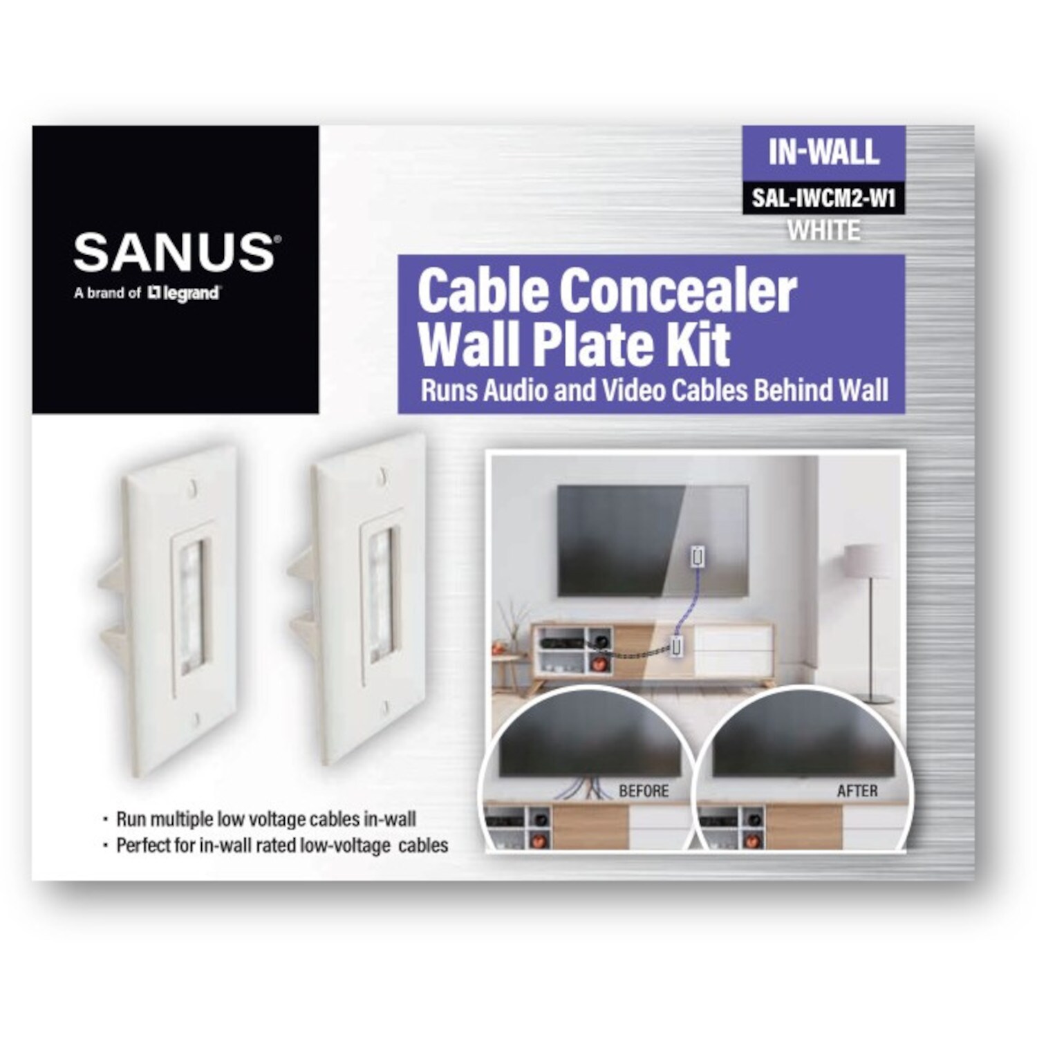 Sanus In-Wall Cable Management Kit (White) SA-IWCM2-W1