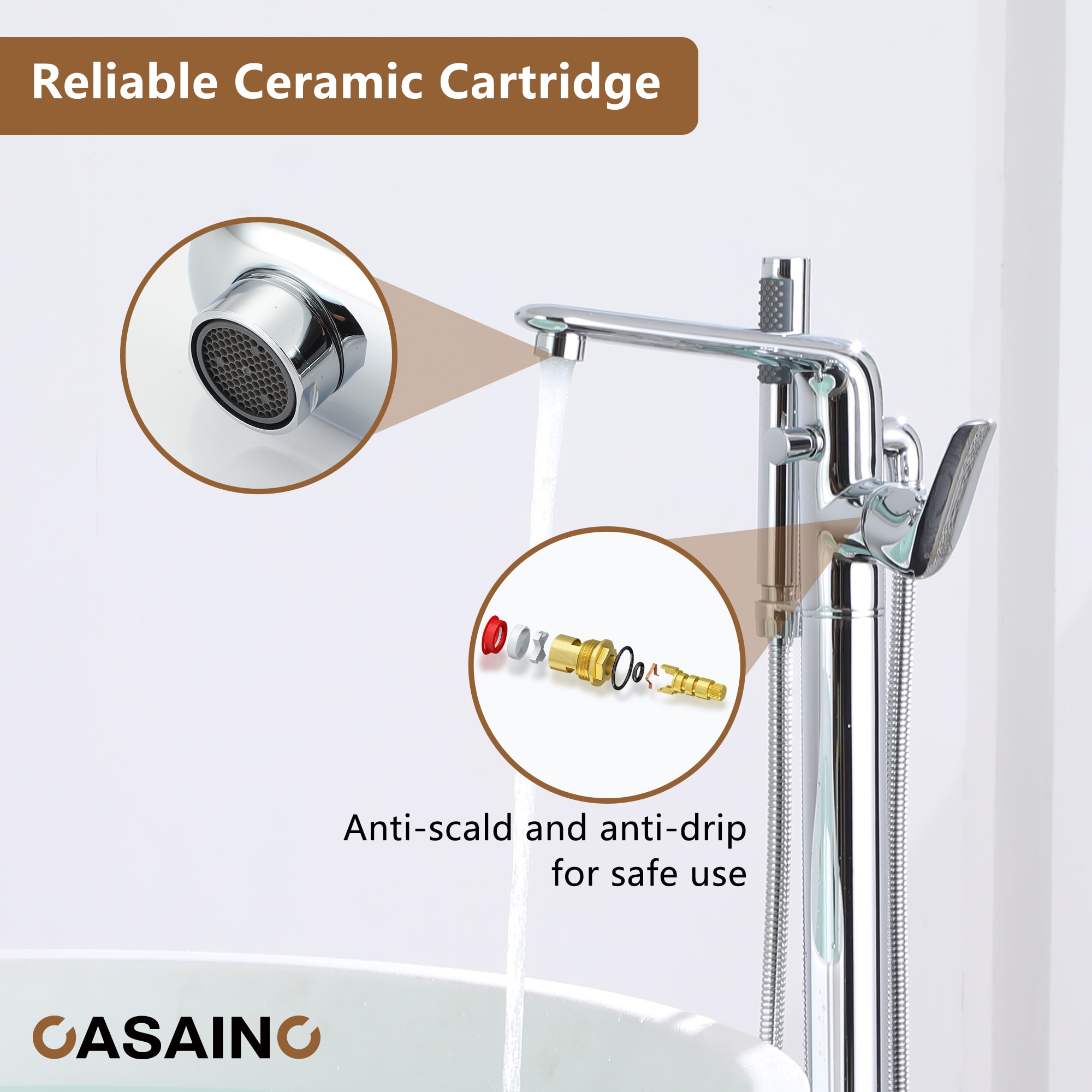 CASAINC KCLT0054-CP Roman-Tub-Faucets - View #9