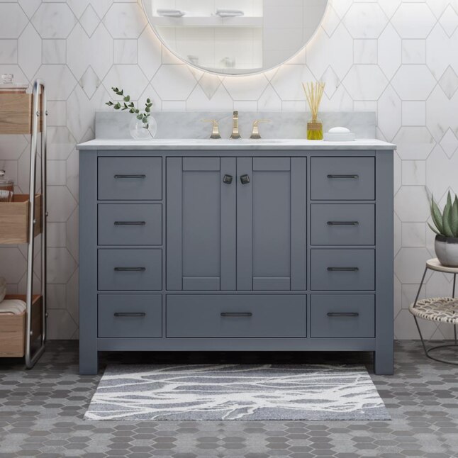 Best Selling Home Decor Laranne 48-in Gray Bathroom Vanity Base Cabinet ...