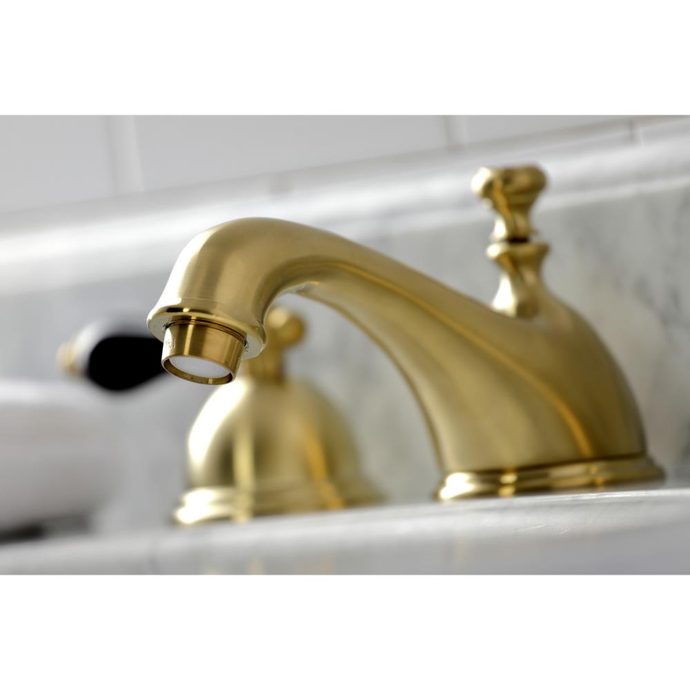 Kingston Brass Duchess Brushed Brass Widespread 2 Handle Bathroom Sink Faucet With Drain In The 2548