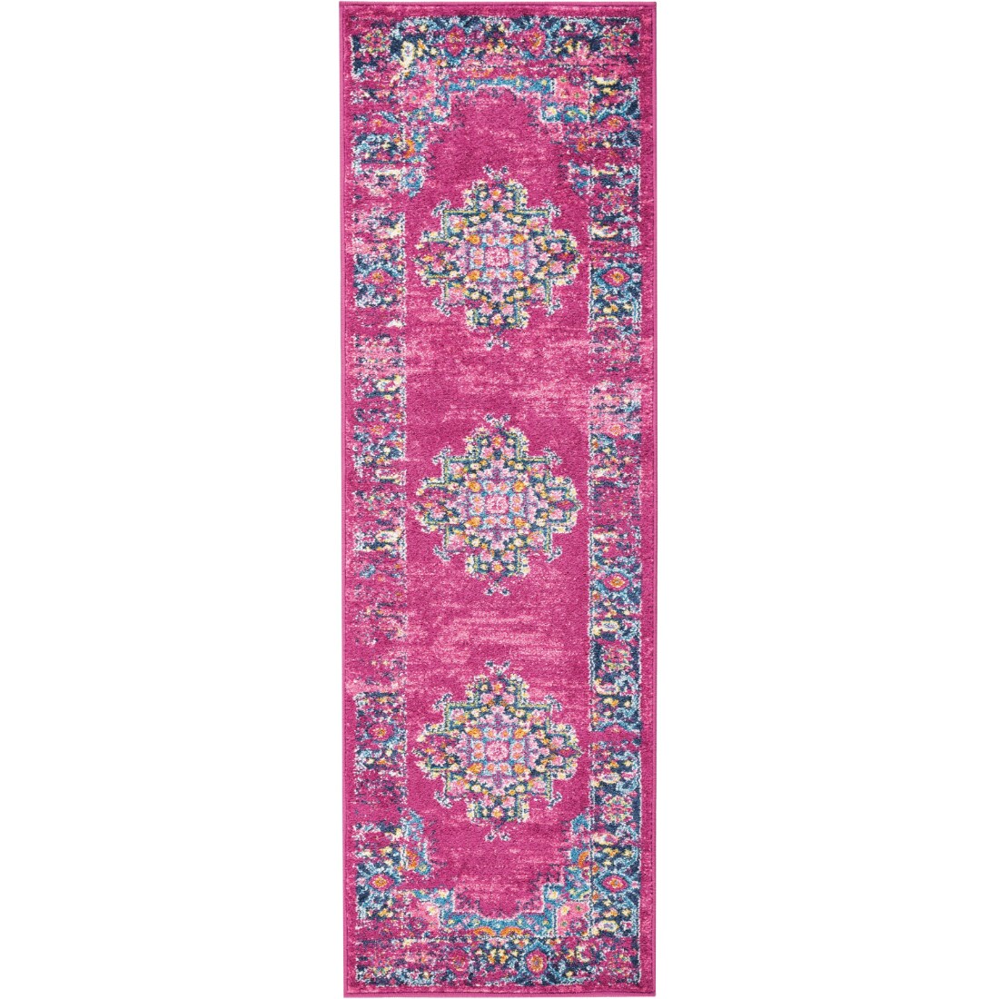 HomeRoots 4000385442 2 x 6 (ft) Loomed Polypropylene Fuchsia Rectangular Indoor Runner rug