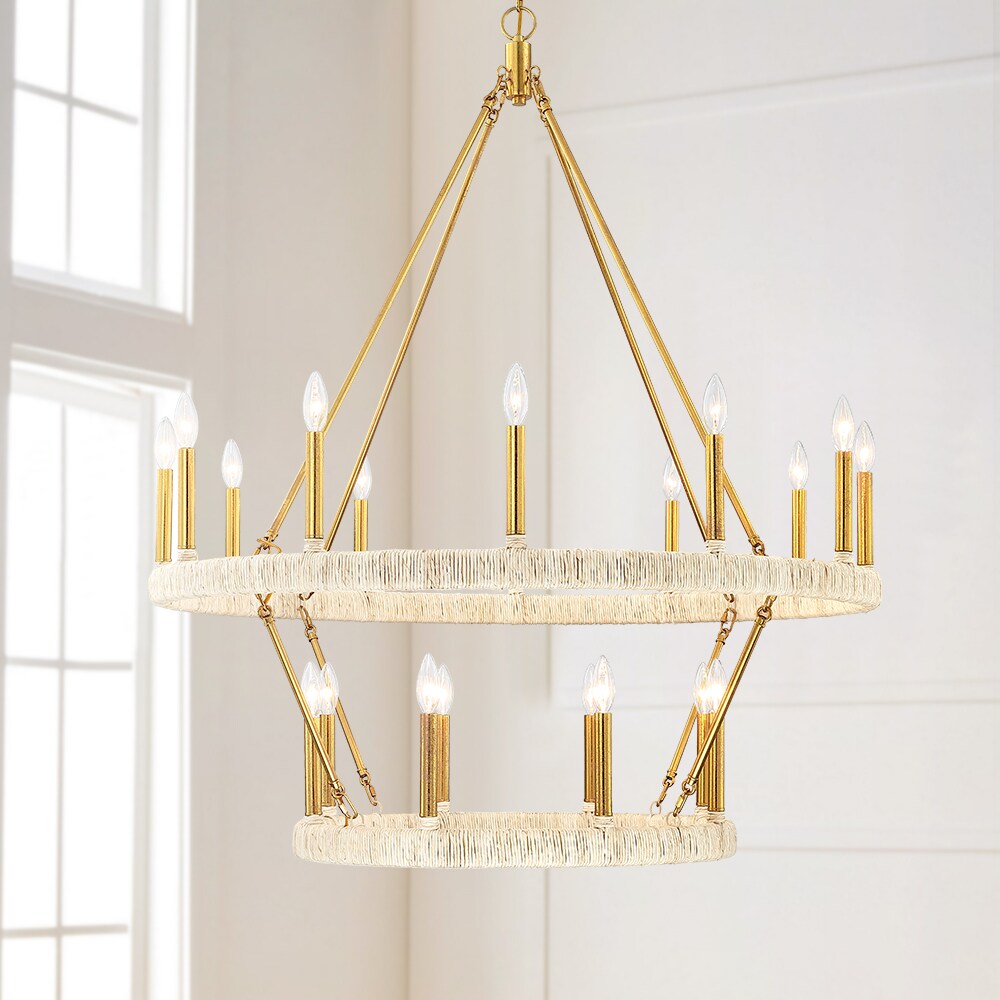 Visual Comfort Launceton Modern Classic Burnished Brass Metal Oval  Chandelier Oversized (Greater than 35 W)