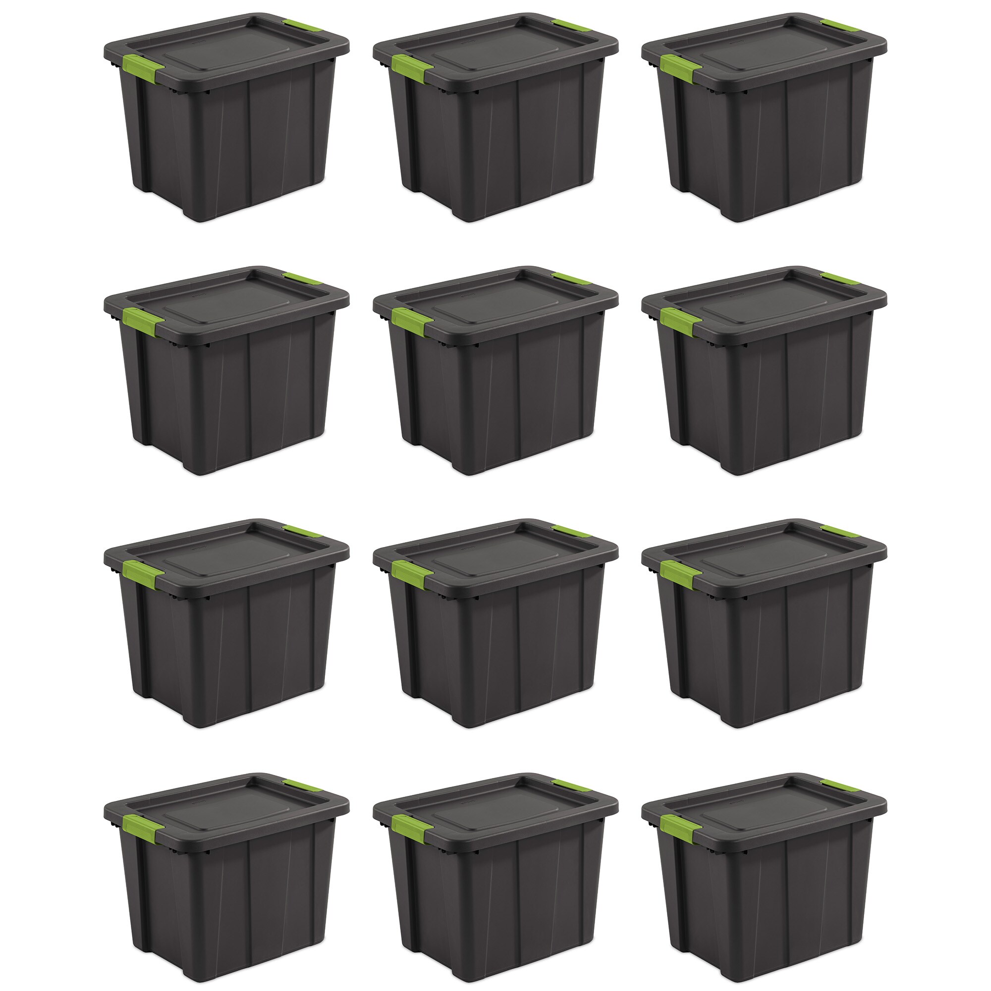 Sterilite 282685 12 -Pack Medium 18 -Gallons ( 72 -Quarts ) Flat gray - 18 Gallon Stackable Tote with Latching Lid