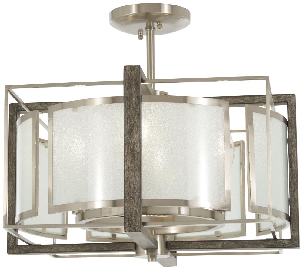 Minka Lavery Tyson's Gate 6-Light 17-in Brushed Nickel and Shale Wood ...