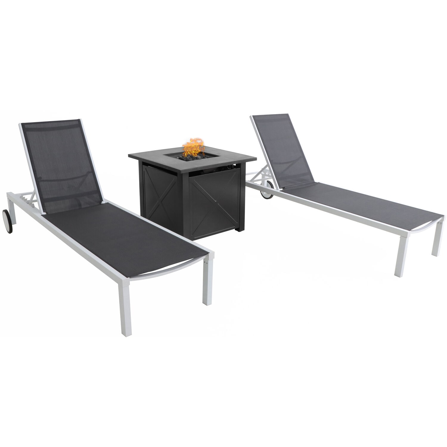 Hanover WINDCHS3PCFP-WG Traditions 3 -Piece Patio Conversation Set with Gray 
