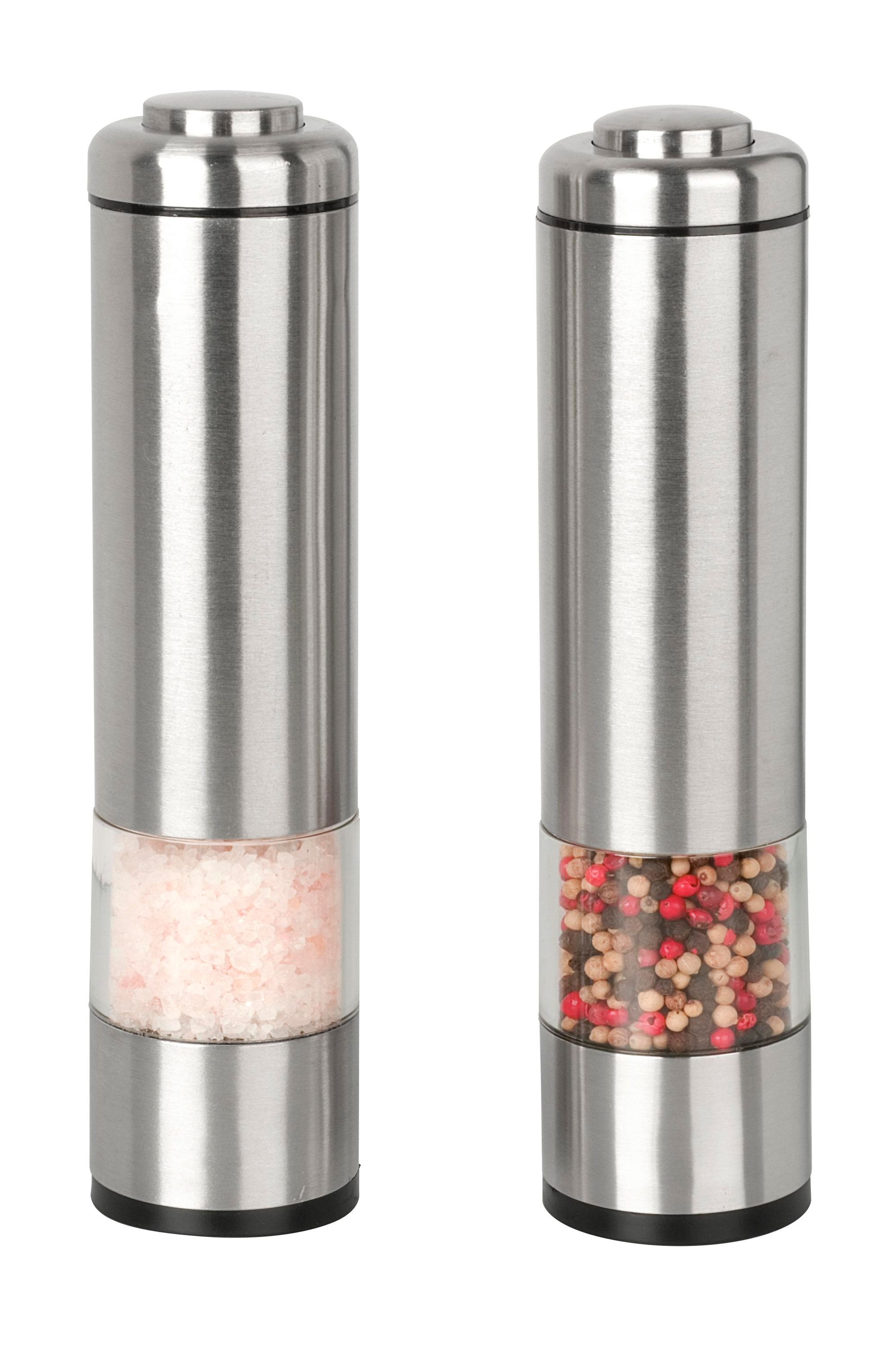 Tower Electric Salt and Pepper Set with Light Black Stainless Steel 