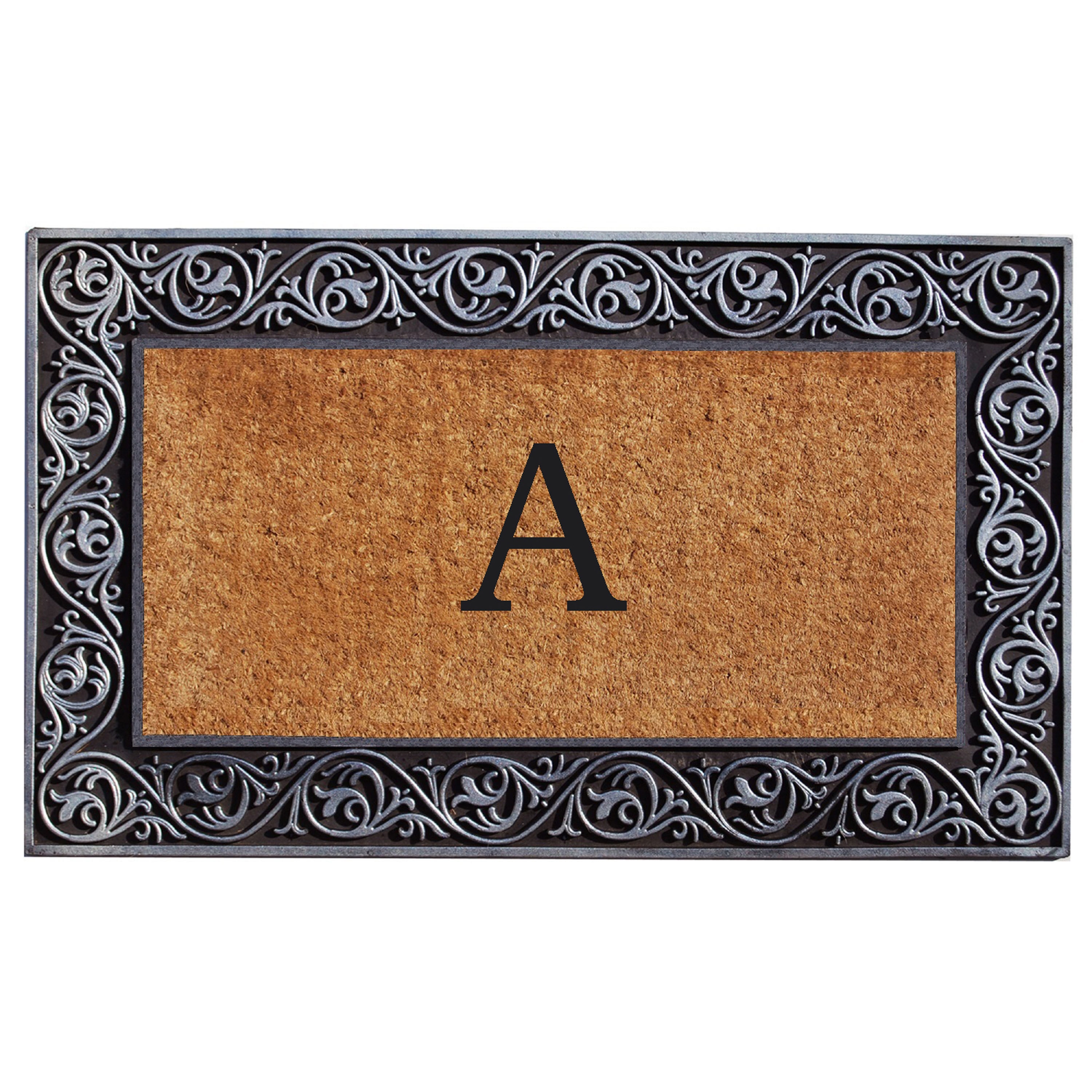 Callowaymills 10002SILVA 2-ft x 3-ft Natural/Silver Coir/Rubber Rectangular Indoor or outdoor Decorative Door mat