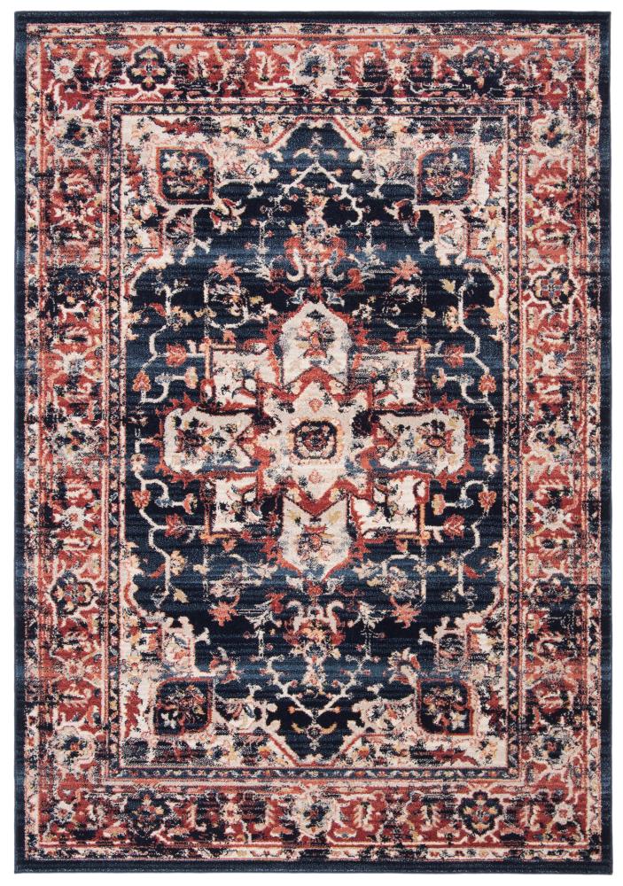 Safavieh CHL411L-5 Charleston Kashi 5 x 8 (ft) Loomed Polypropylene Navy/Red Rectangular Indoor Distressed/Overdyed Vintage Area rug