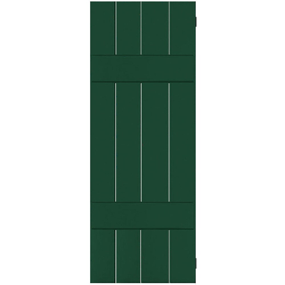 Ekena Millwork RWB15X054CGM 15-in W x 54-in H Chrome Green Board and batten Wood Exterior Shutters ( 2 -Pack )