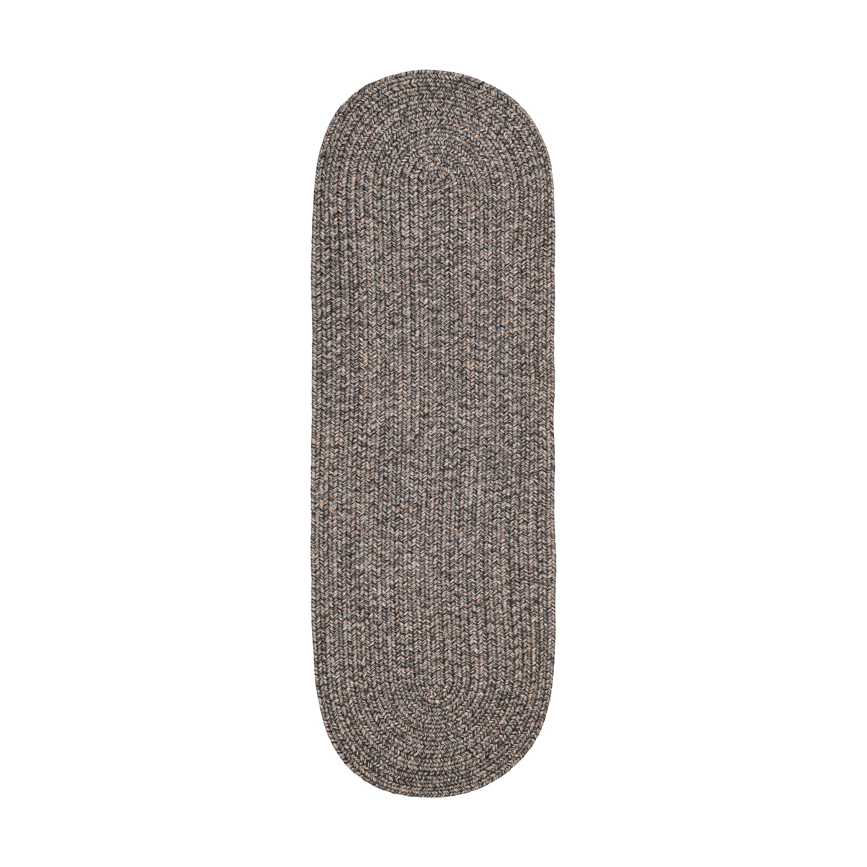 Rhody Rug SA88R024X096 2 x 8 (ft) Braided Polypropylene Graphite Oval Indoor/Outdoor Geometric Area rug