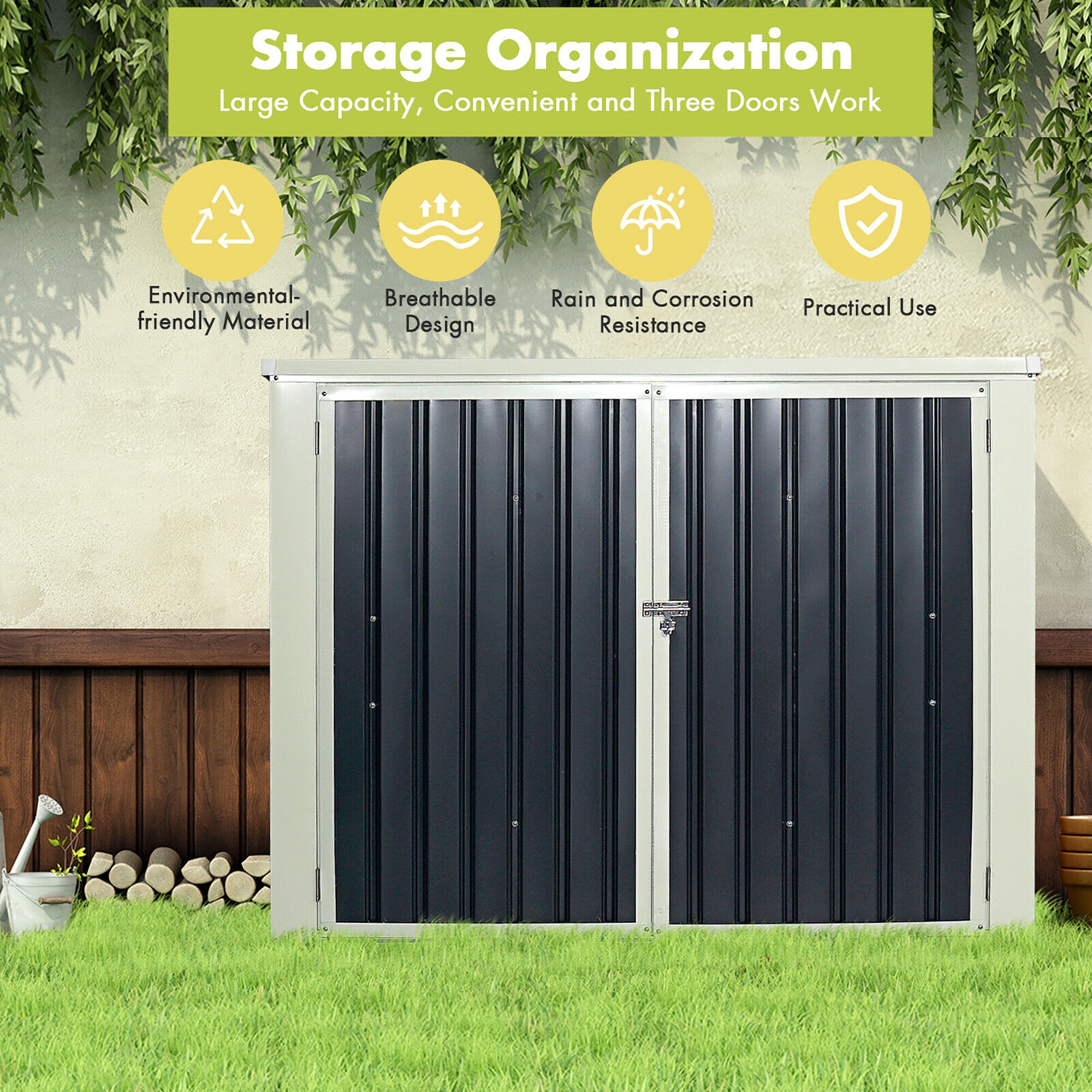 Costway GT3420+ Metal-Storage-Buildings-Sheds - View #10