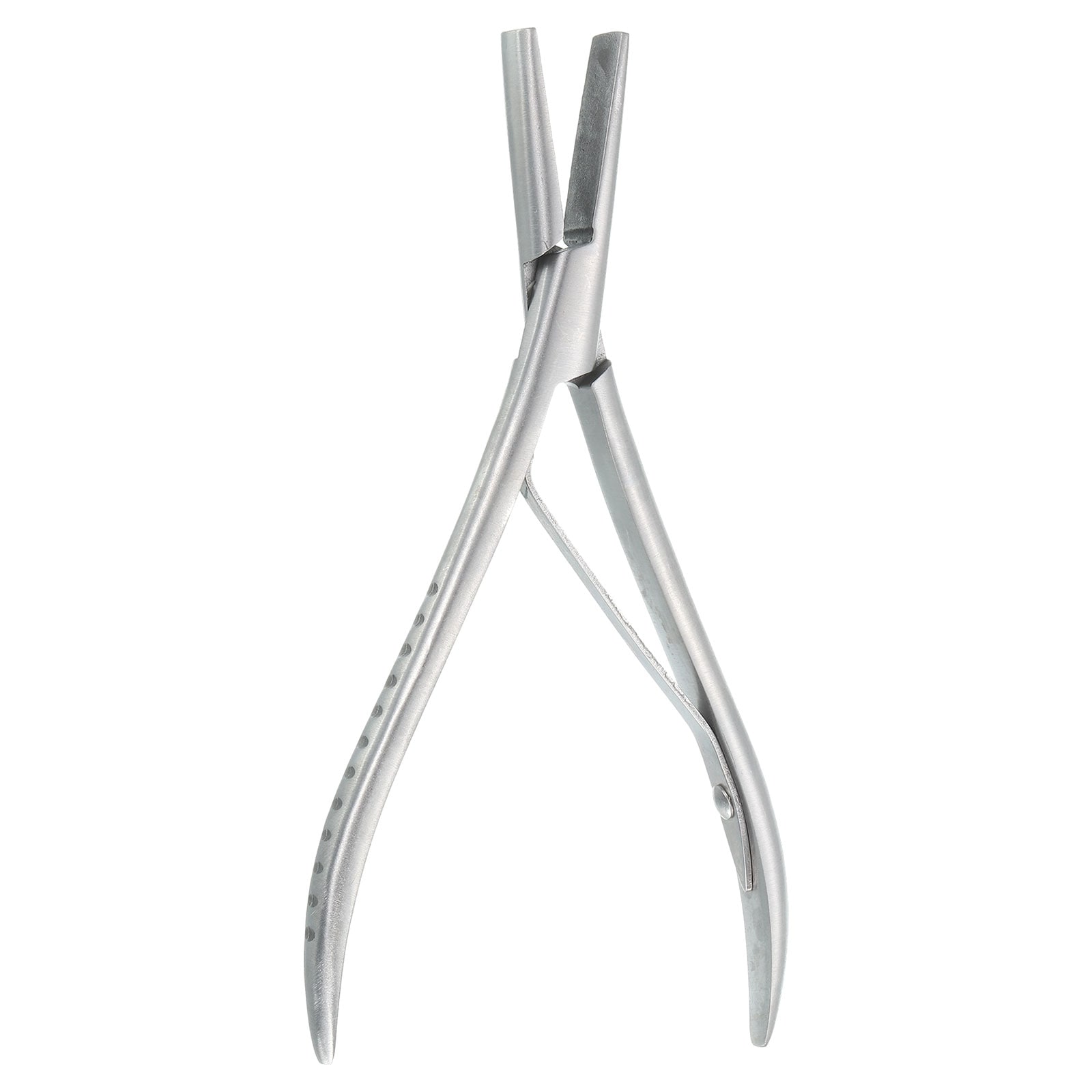 Harfington Hair Extension Pliers 7 Inch Stainless Steel Flat Hair Extension Tool Multi Functional Microlinks Hair Extensions Pliers for Micro Link Micro Ring Feather Extension Silver Tone #S26051200UX2839
