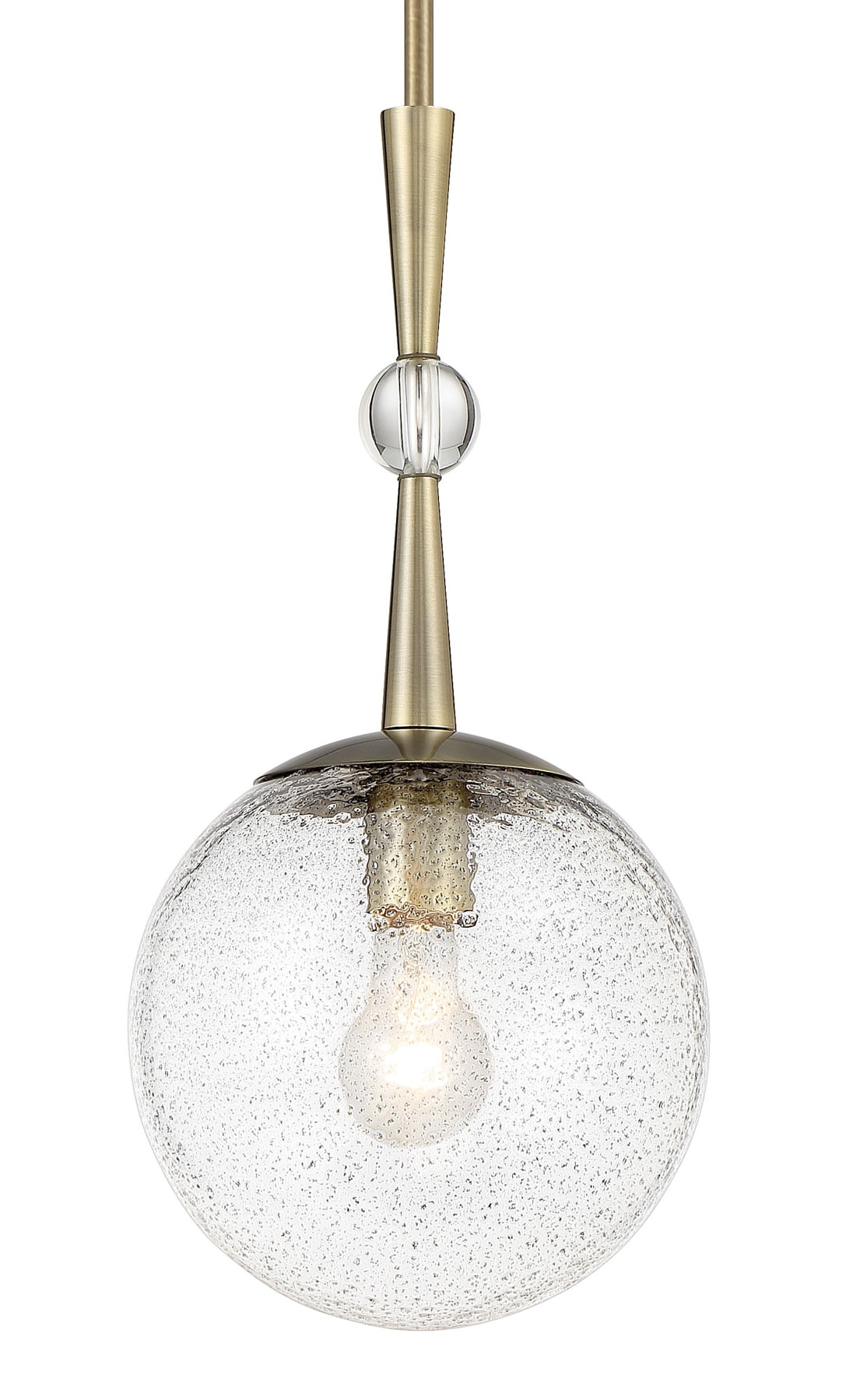 Mini Volcanic Glass & Aged Brass Indoor/Outdoor Pendant Light