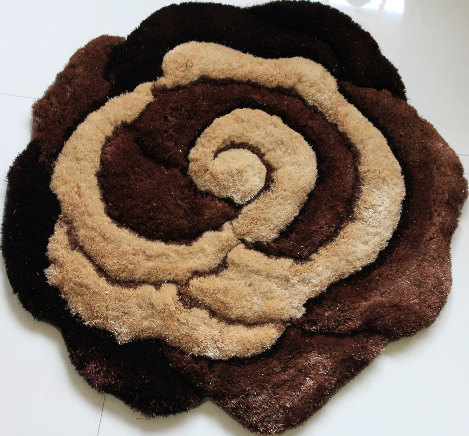 Amazing Rugs FBR602 Tufted Polyester Beige, Brown Round Indoor Area rug