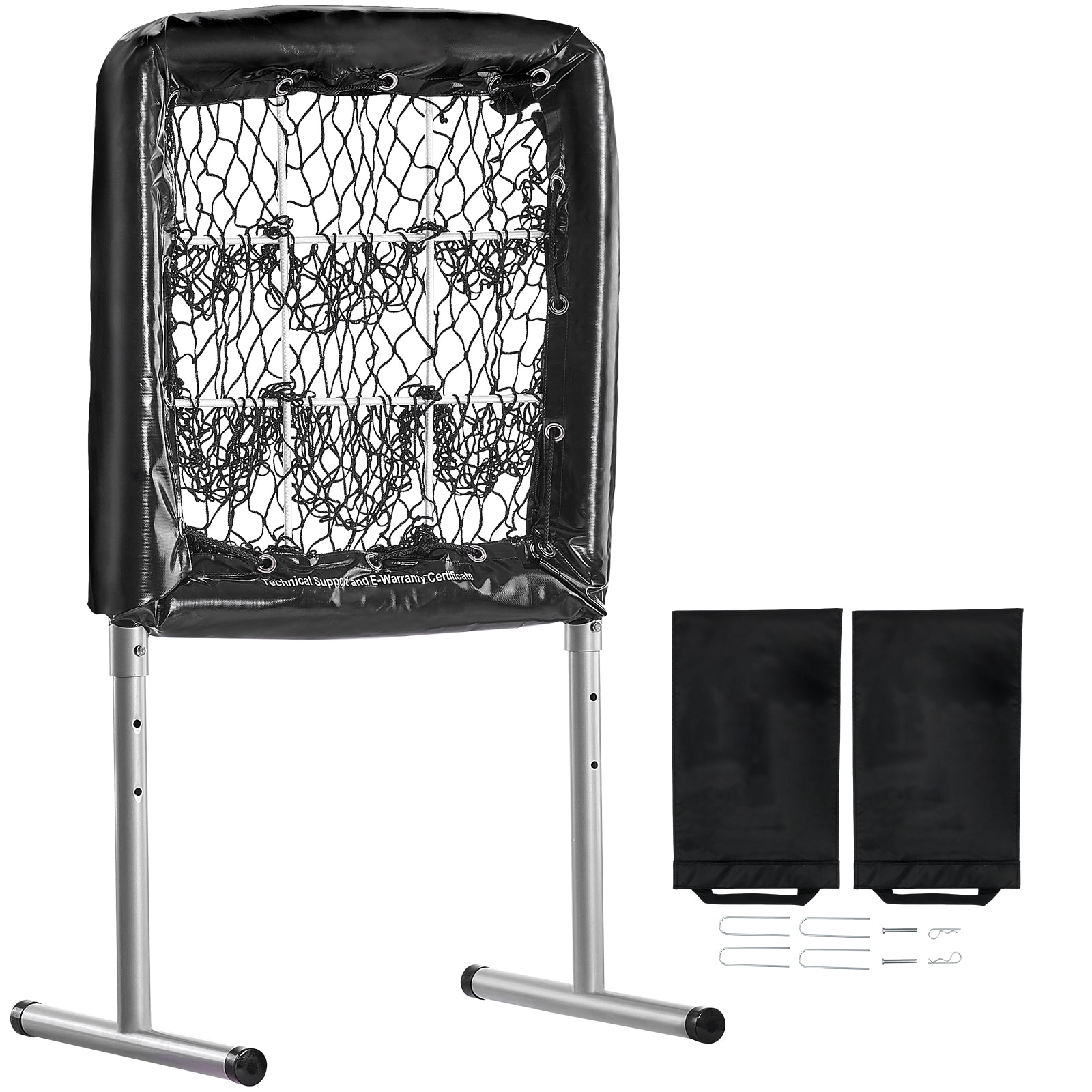 VEVOR SCDXGBQTQW2802159V0 9 Hole Baseball Net  28inx27in Softball Baseball Training Equipment for Hitting Pitching Practice  Heavy Duty Height Adjustable Trainer Aid with Strike Zone and 4 Ground Stakes  for Youth Adults