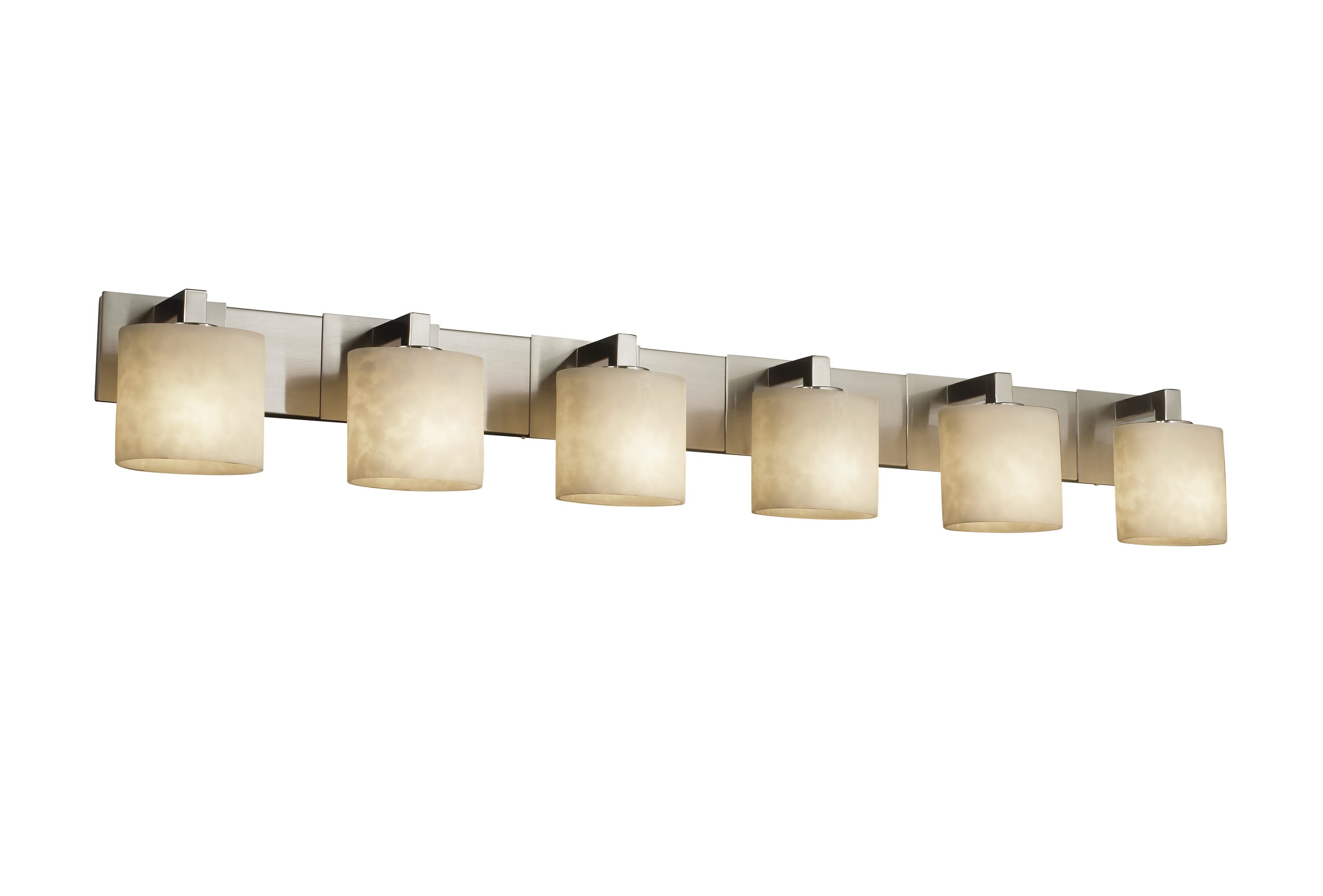 Justice Design Group CLD-8926-30-NCKL Clouds 56.5-in 6-Light Brushed Nickel Transitional Vanity Light