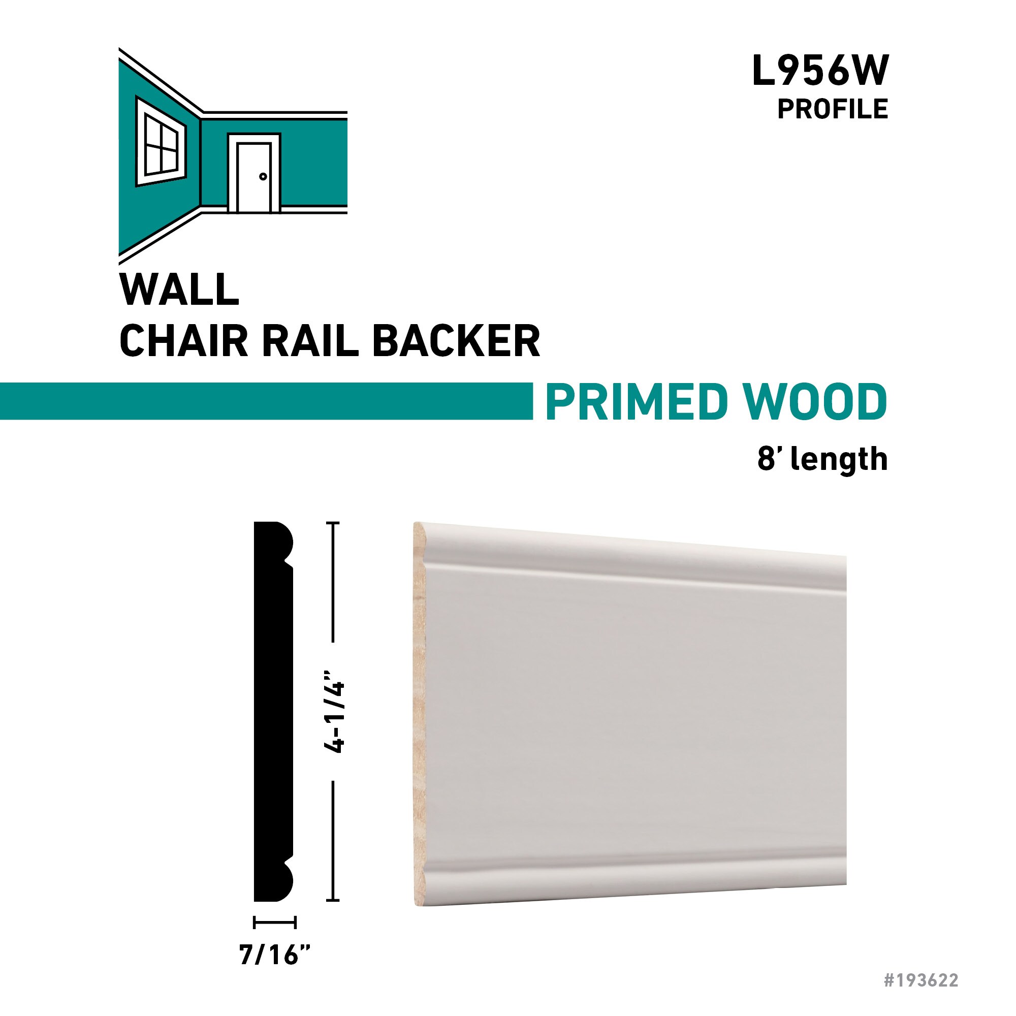 RELIABILT L956W 8FJPMD Chair-Rail-Moulding - View #4