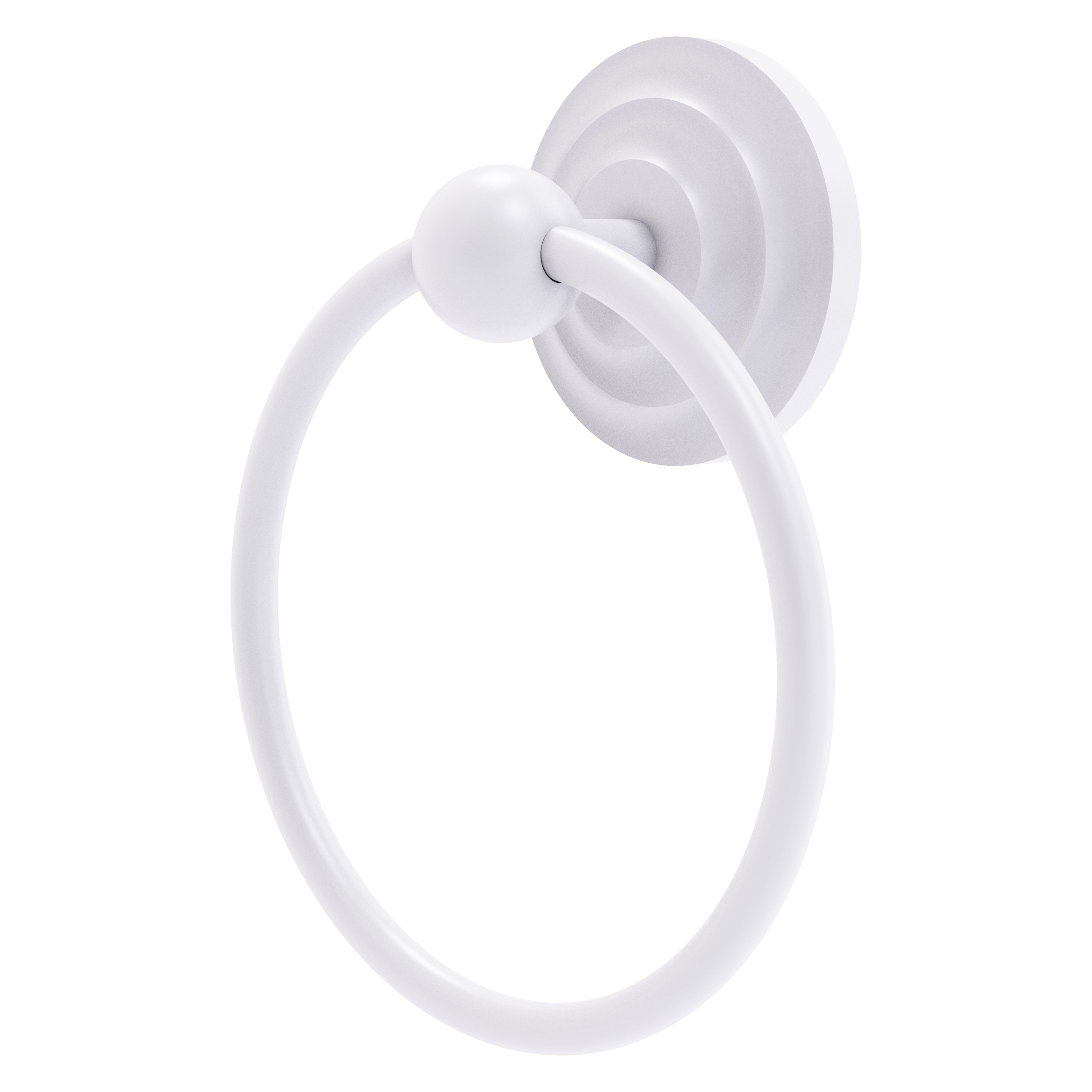 Allied Brass QN-16-WHM Que New Matte White Wall mount Single Towel Ring
